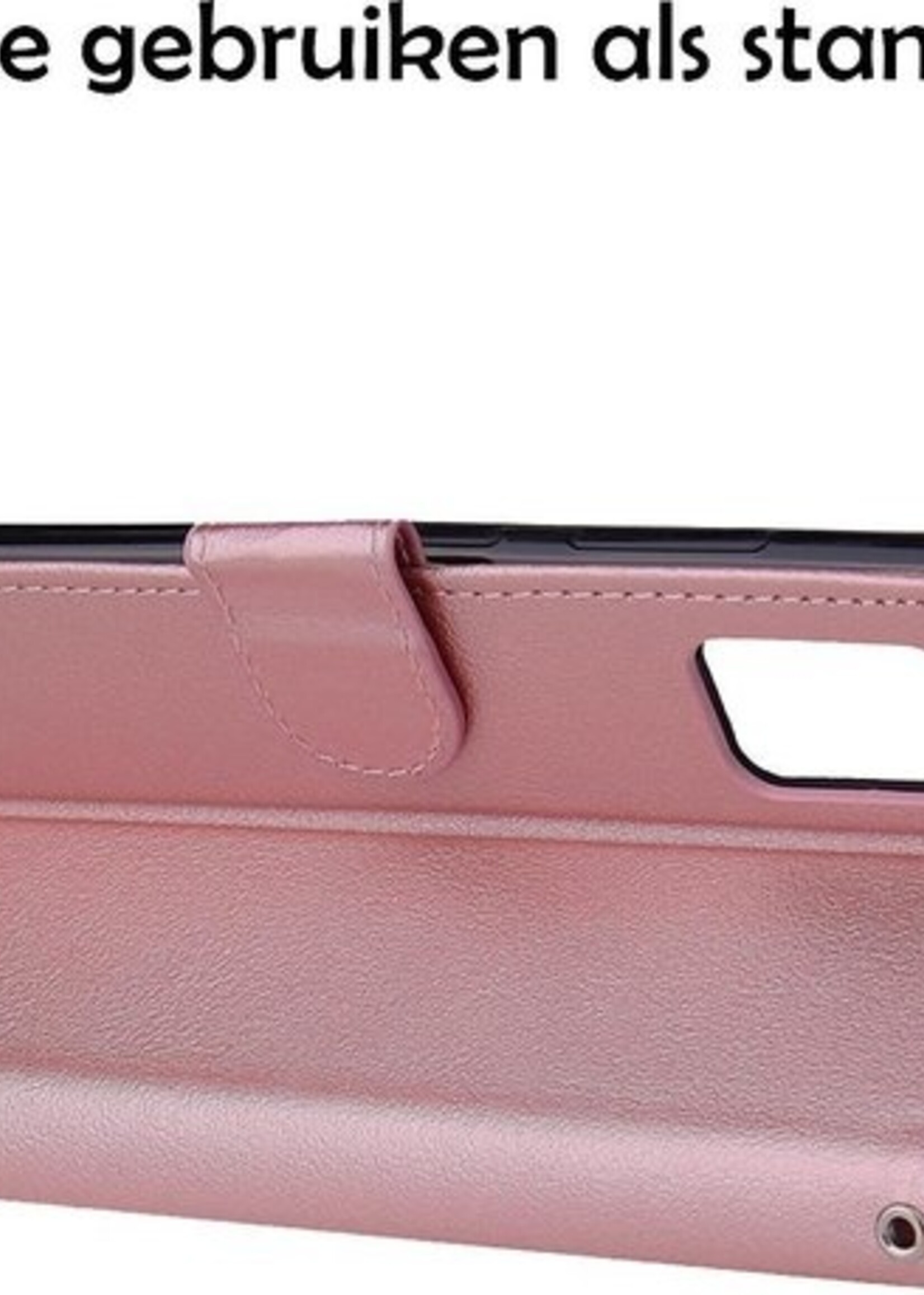 LUQ Hoesje Geschikt voor iPhone 12 Pro Max Hoesje Book Case Hoes Wallet Cover - Hoes Geschikt voor iPhone 12 Pro Max Hoesje Bookcase Hoes - Rosé goud