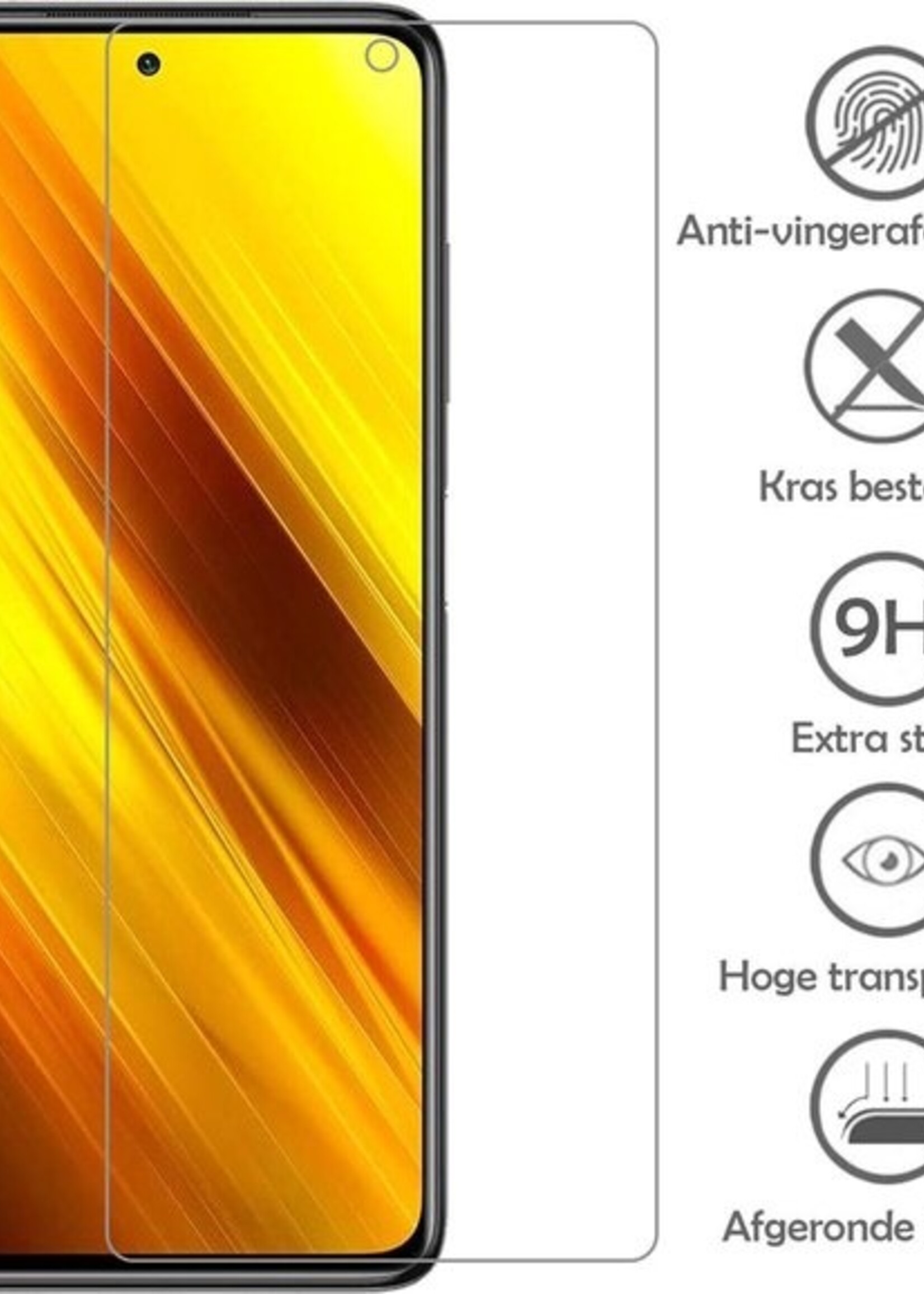LUQ Screenprotector Geschikt voor Poco X3 Screenprotector Beschermglas Gehard Glas - Screenprotector Geschikt voor Xiaomi Poco X3 Screenprotector Glas