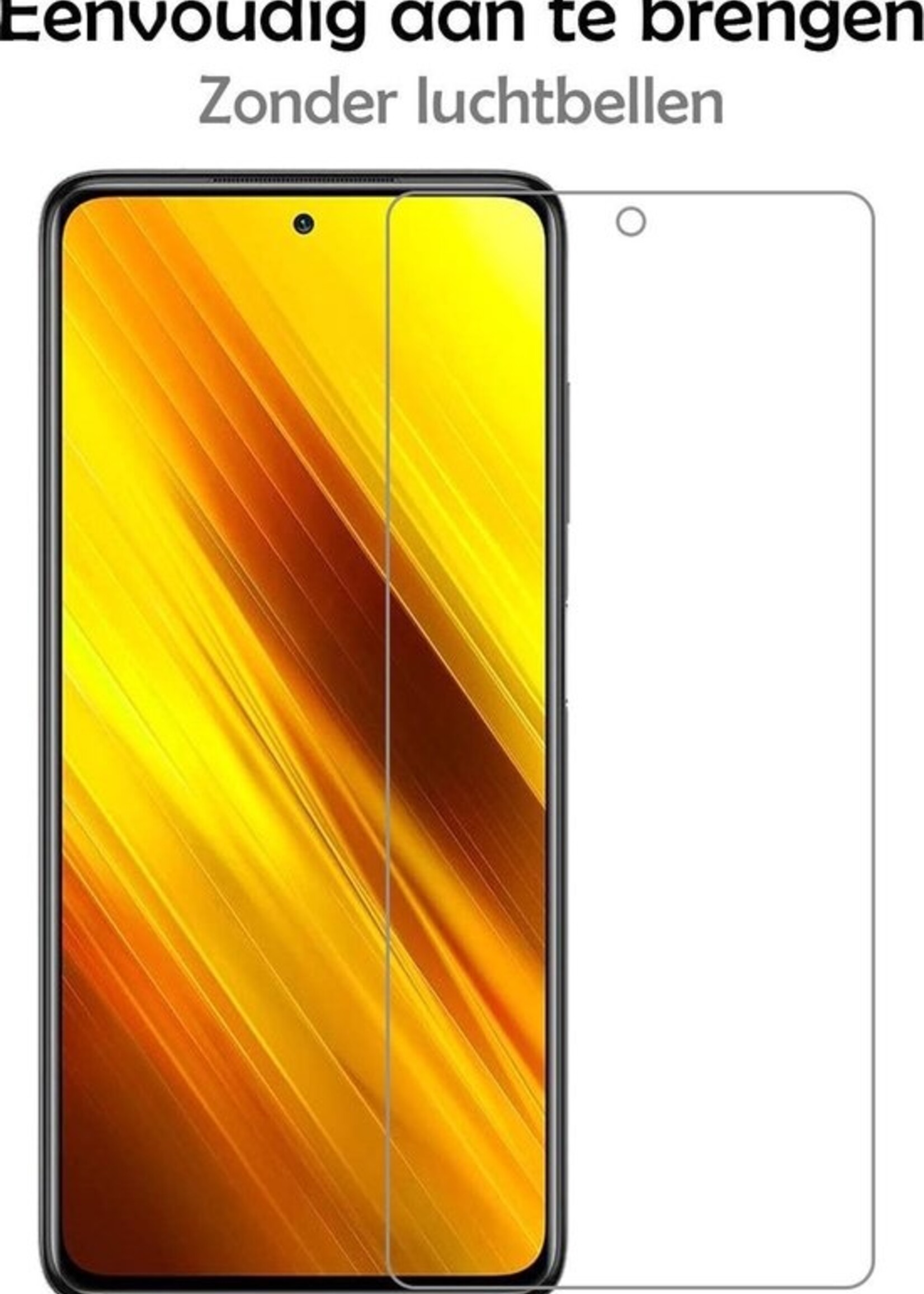 LUQ Screenprotector Geschikt voor Poco X3 Screenprotector Beschermglas Gehard Glas - Screenprotector Geschikt voor Xiaomi Poco X3 Screenprotector Glas - 3 Stuks