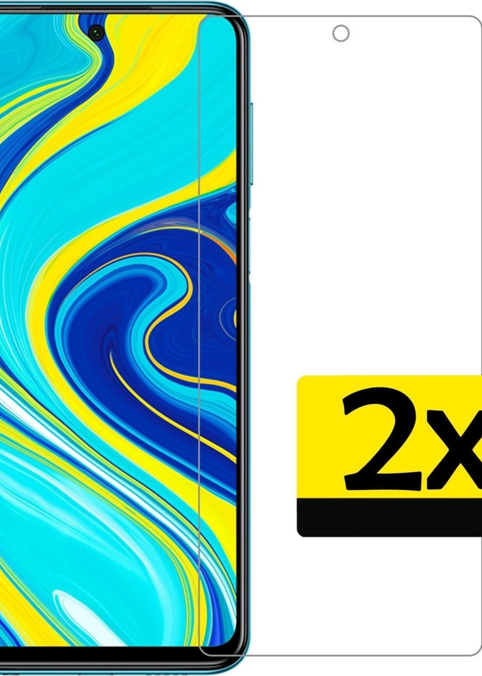 LUQ Screenprotector Geschikt voor Xiaomi Redmi Note 9S Screenprotector Beschermglas Gehard Glas - Screenprotector Geschikt voor Xiaomi Redmi Note 9S Screenprotector Glas - 2 Stuks