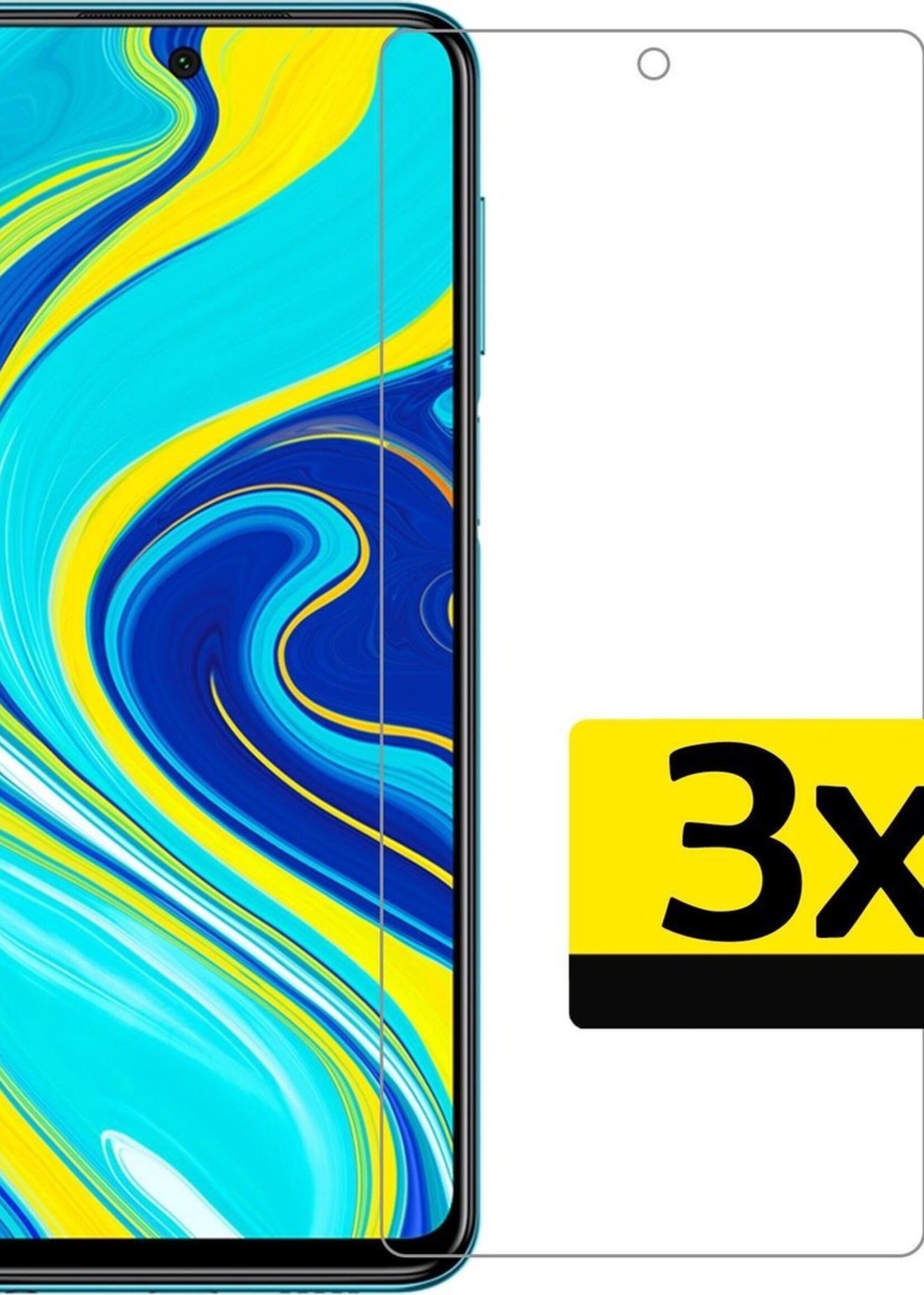 LUQ Screenprotector Geschikt voor Xiaomi Redmi Note 9S Screenprotector Beschermglas Gehard Glas - Screenprotector Geschikt voor Xiaomi Redmi Note 9S Screenprotector Glas - 3 Stuks