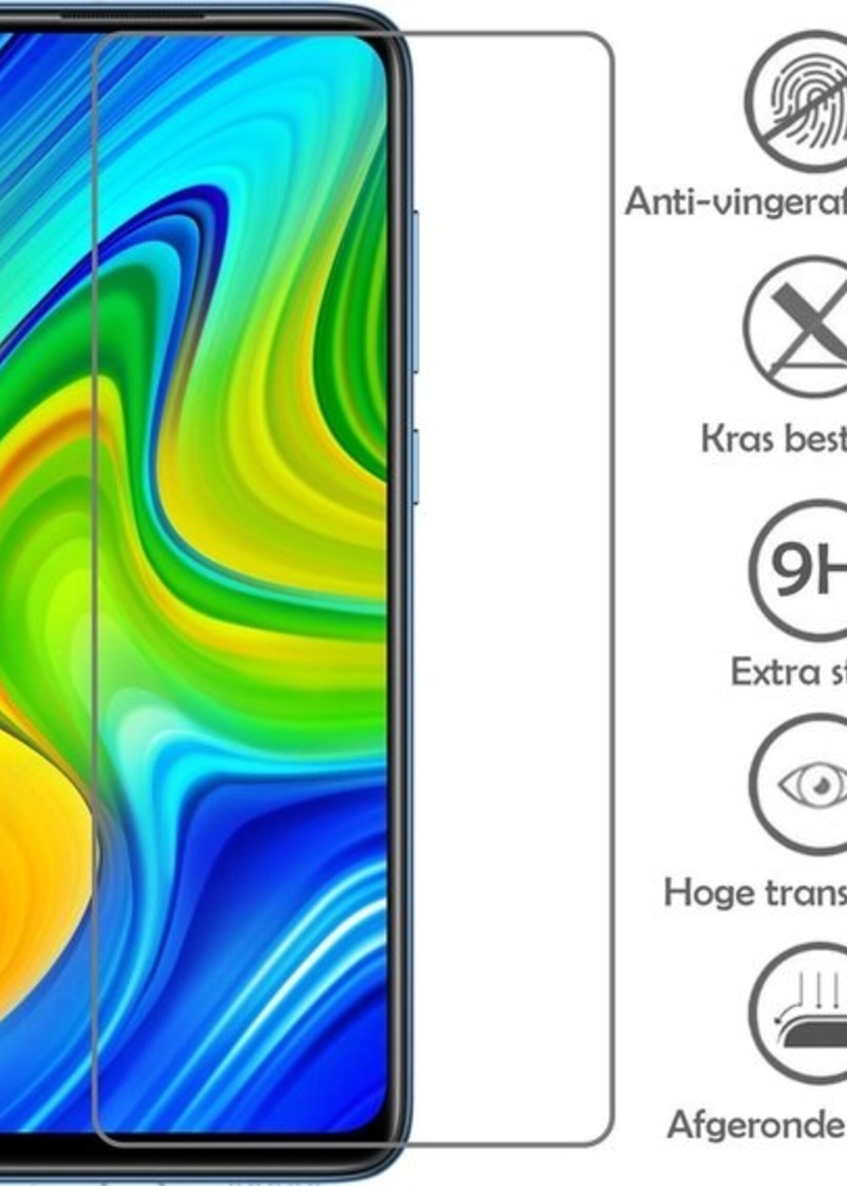 LUQ Screenprotector Geschikt voor Xiaomi Redmi Note 9 Screenprotector Beschermglas Gehard Glas - Screenprotector Geschikt voor Xiaomi Redmi Note 9 Screenprotector Glas - 2 Stuks