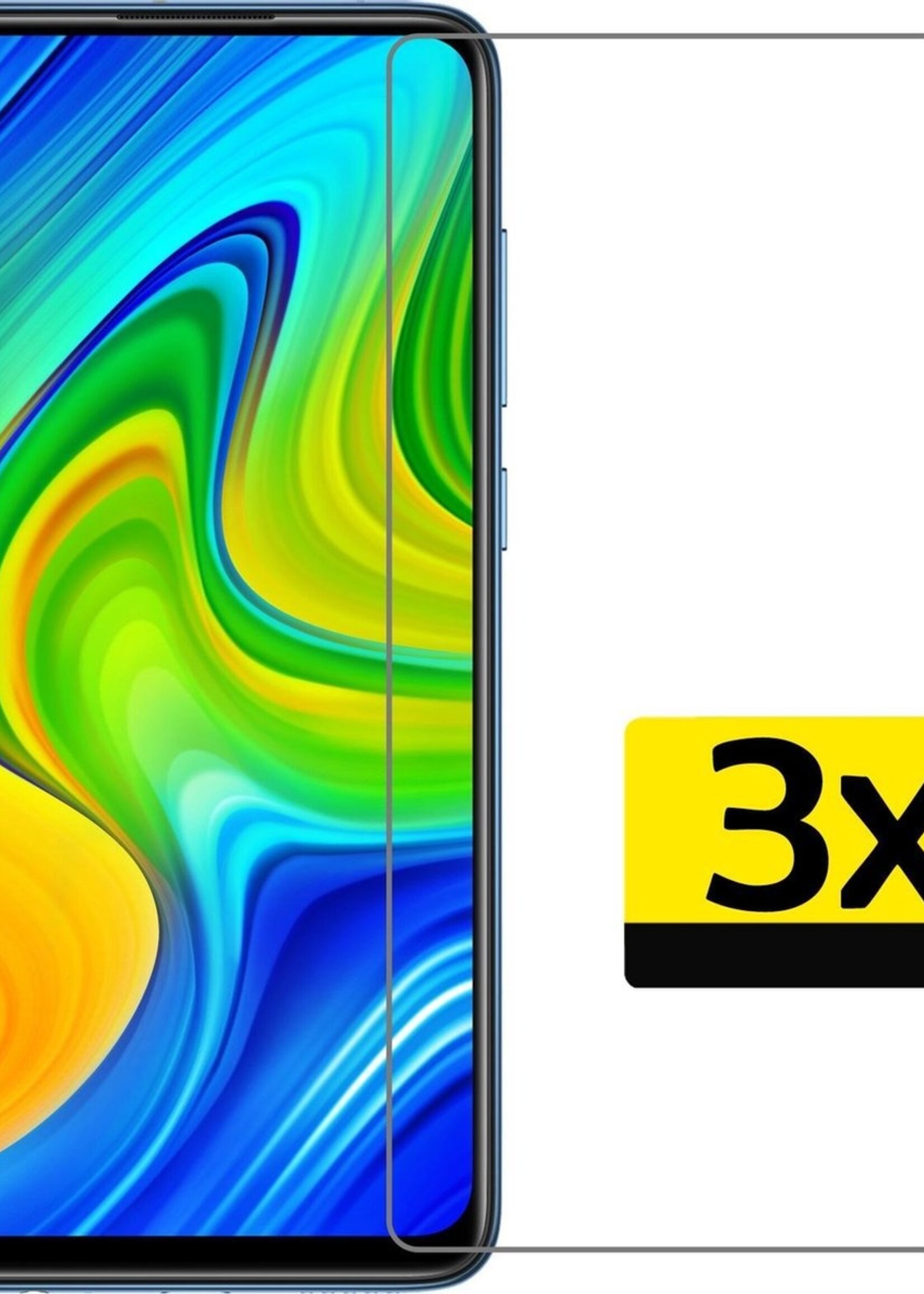 LUQ Screenprotector Geschikt voor Xiaomi Redmi Note 9 Screenprotector Beschermglas Gehard Glas - Screenprotector Geschikt voor Xiaomi Redmi Note 9 Screenprotector Glas - 3 Stuks