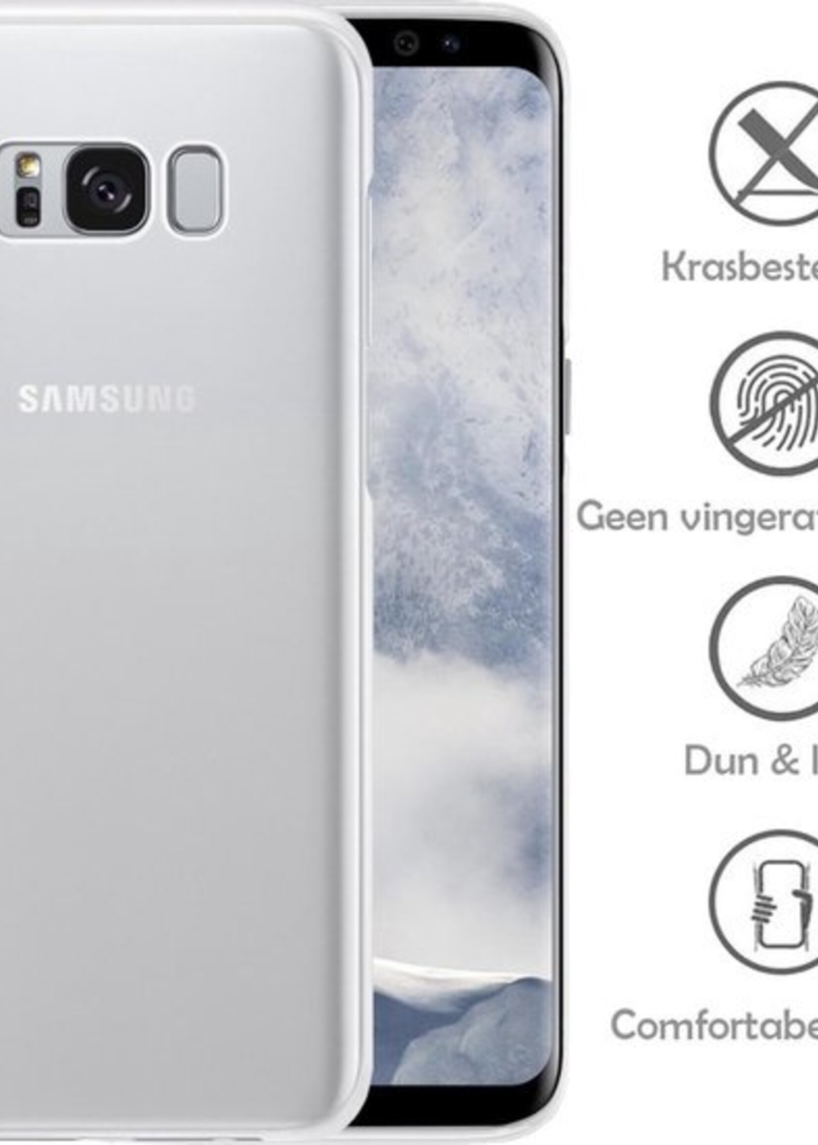 LUQ Hoesje Geschikt voor Samsung S8 Hoesje Siliconen Case - Hoes Geschikt voor Samsung Galaxy S8 Hoes Siliconen - Transparant