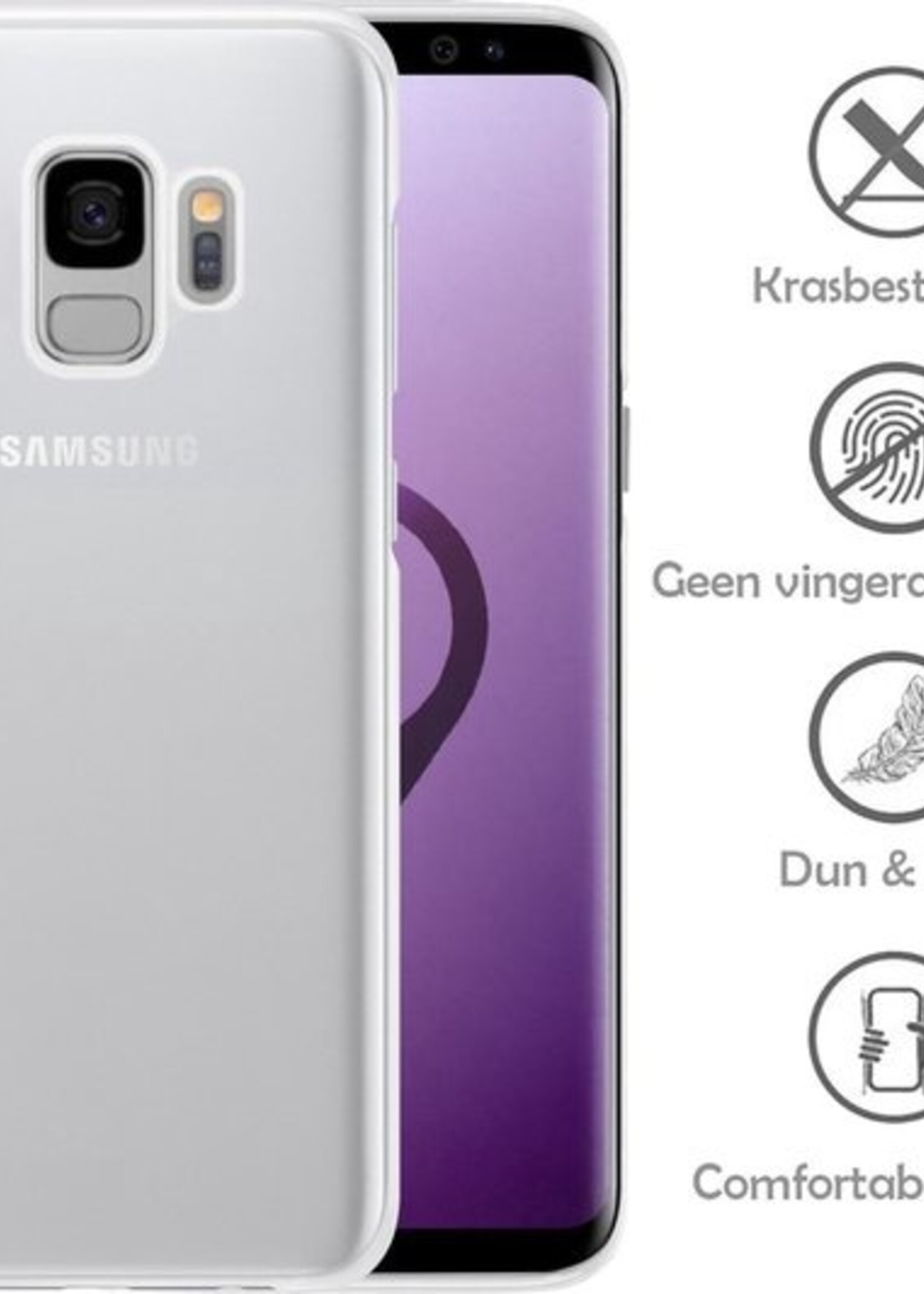 LUQ Hoesje Geschikt voor Samsung S9 Hoesje Siliconen Case - Hoes Geschikt voor Samsung Galaxy S9 Hoes Siliconen - Transparant