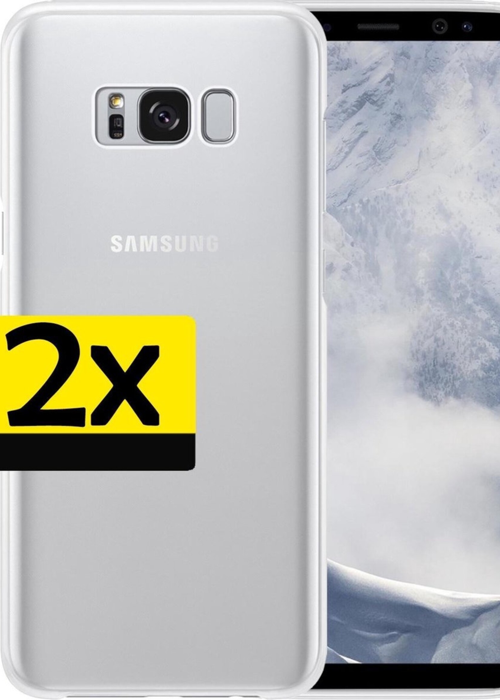LUQ Hoesje Geschikt voor Samsung S8 Hoesje Siliconen Case - Hoes Geschikt voor Samsung Galaxy S8 Hoes Siliconen - Transparant - 2 Stuks