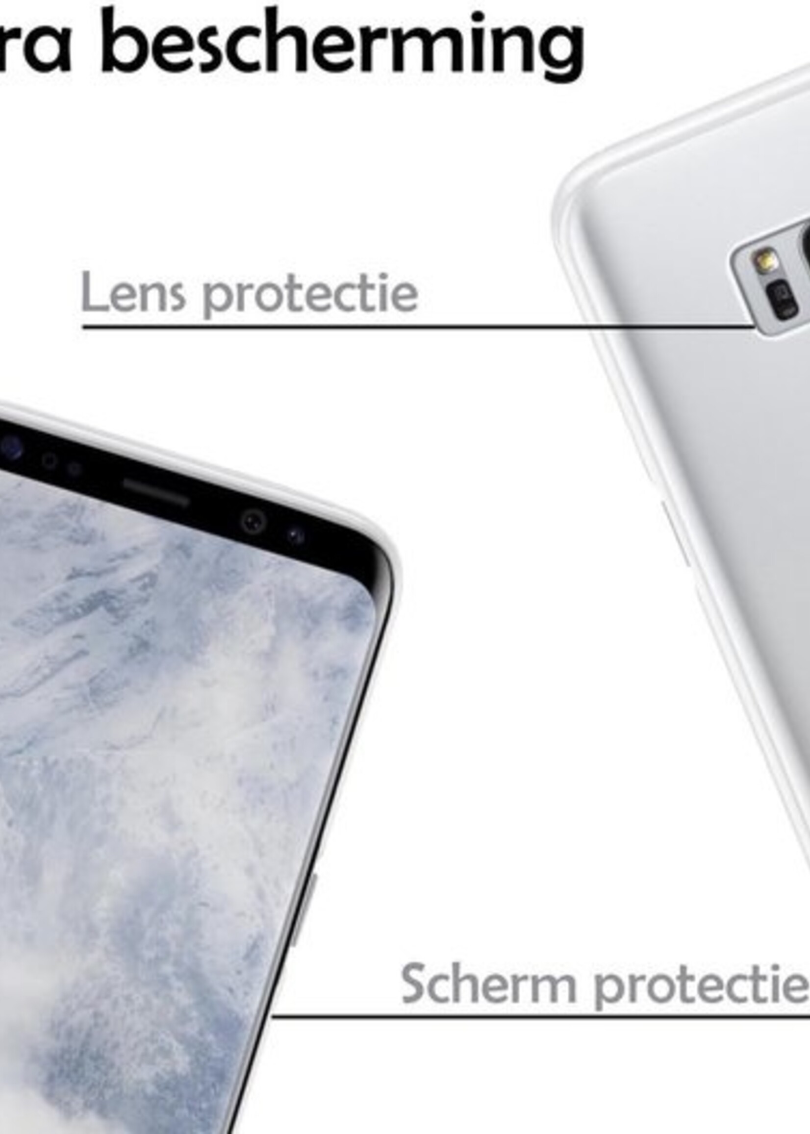 LUQ Hoesje Geschikt voor Samsung S8 Hoesje Siliconen Case - Hoes Geschikt voor Samsung Galaxy S8 Hoes Siliconen - Transparant - 2 Stuks