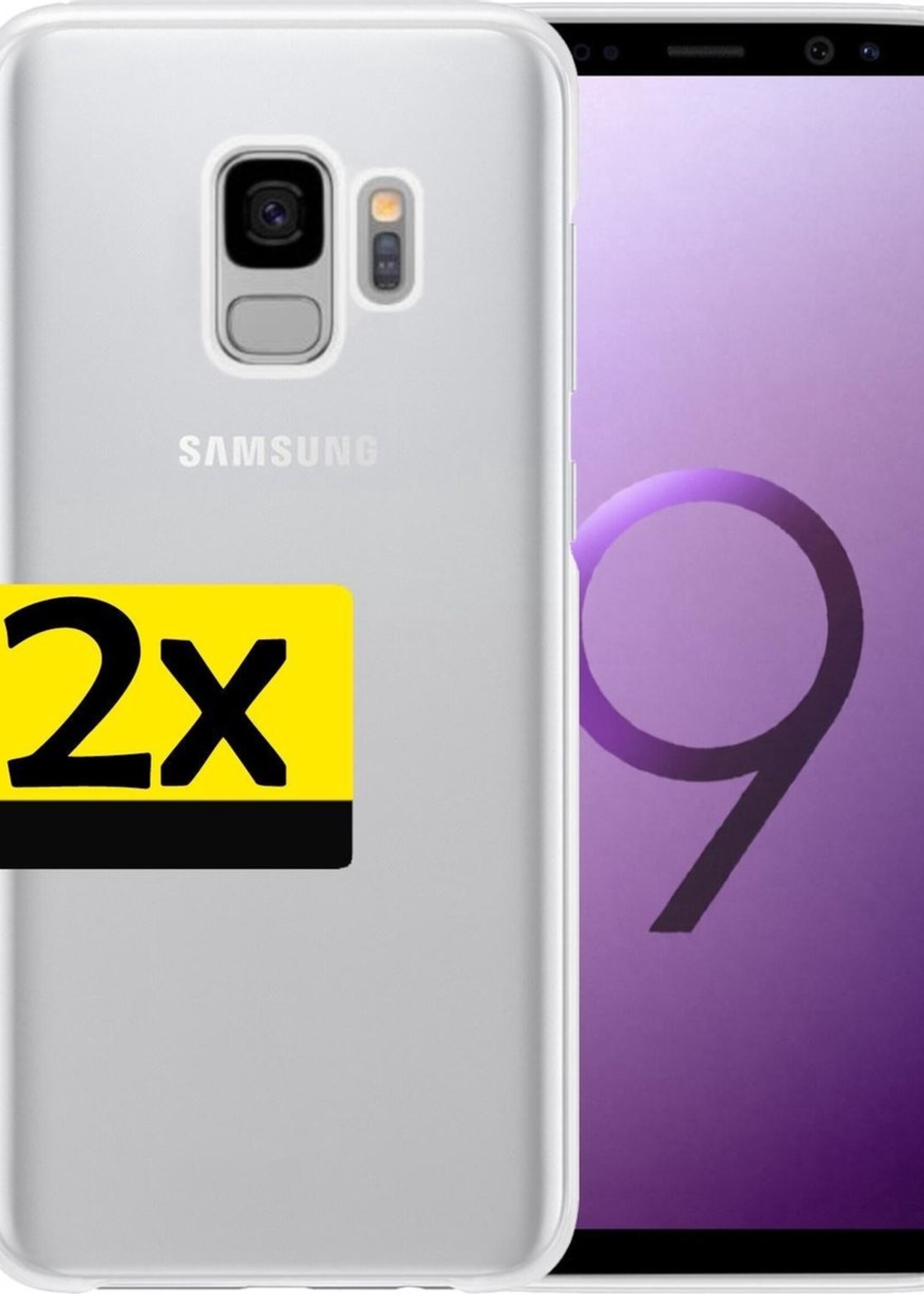 LUQ Hoesje Geschikt voor Samsung S9 Hoesje Siliconen Case - Hoes Geschikt voor Samsung Galaxy S9 Hoes Siliconen - Transparant - 2 Stuks