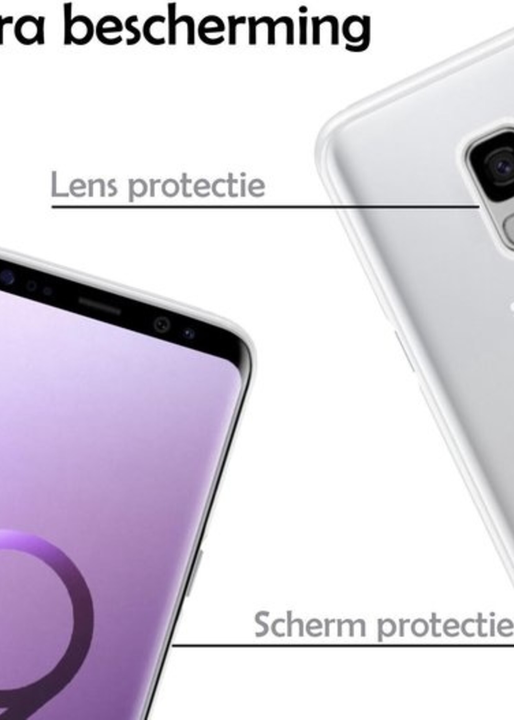 LUQ Hoesje Geschikt voor Samsung S9 Hoesje Siliconen Case - Hoes Geschikt voor Samsung Galaxy S9 Hoes Siliconen - Transparant - 2 Stuks
