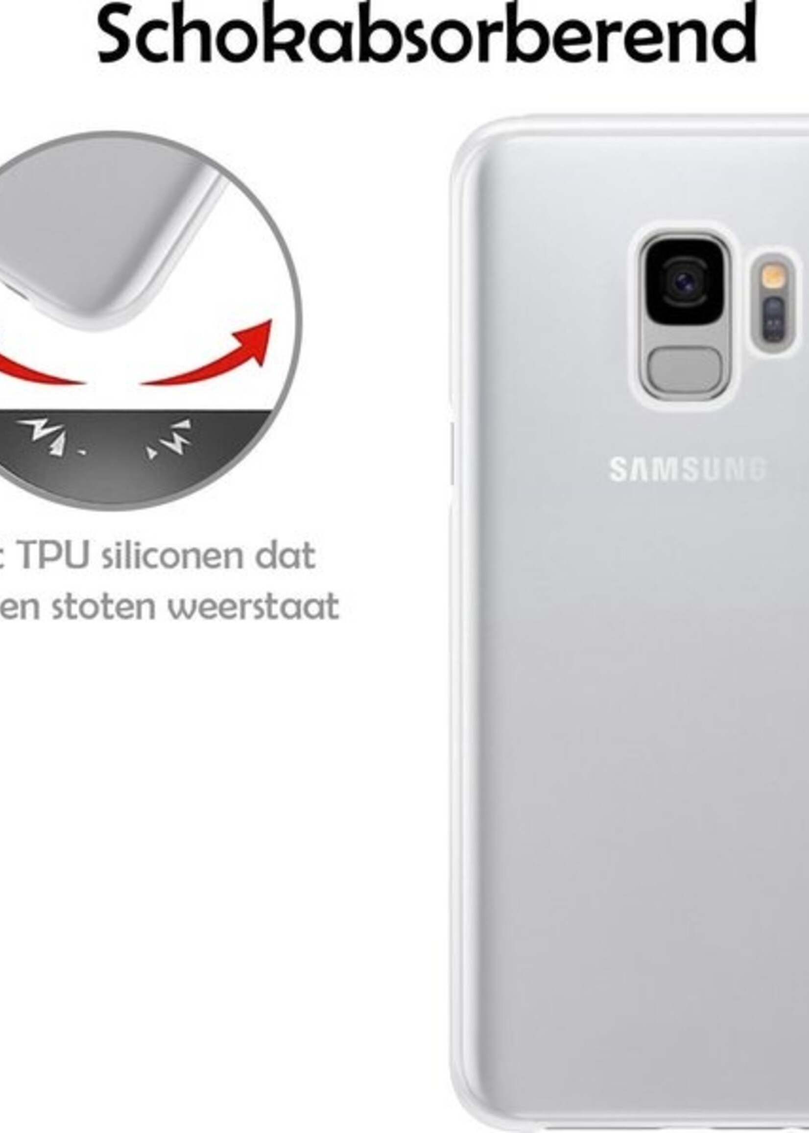 LUQ Hoesje Geschikt voor Samsung S9 Hoesje Siliconen Case - Hoes Geschikt voor Samsung Galaxy S9 Hoes Siliconen - Transparant - 2 Stuks