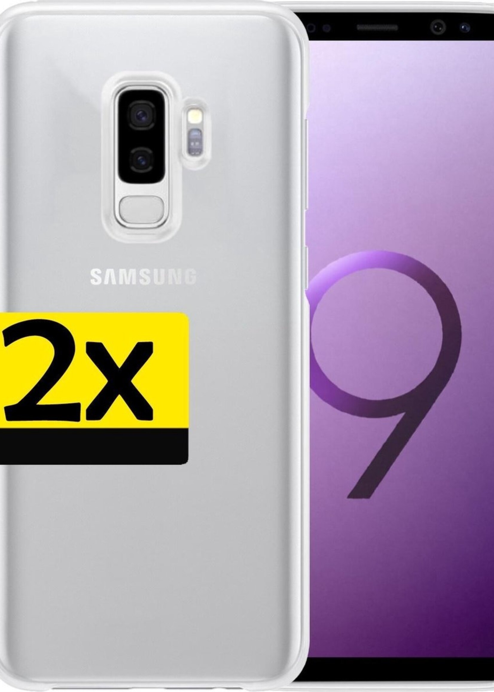 LUQ Hoesje Geschikt voor Samsung S9 Plus Hoesje Siliconen Case - Hoes Geschikt voor Samsung Galaxy S9 Plus Hoes Siliconen - Transparant - 2 Stuks