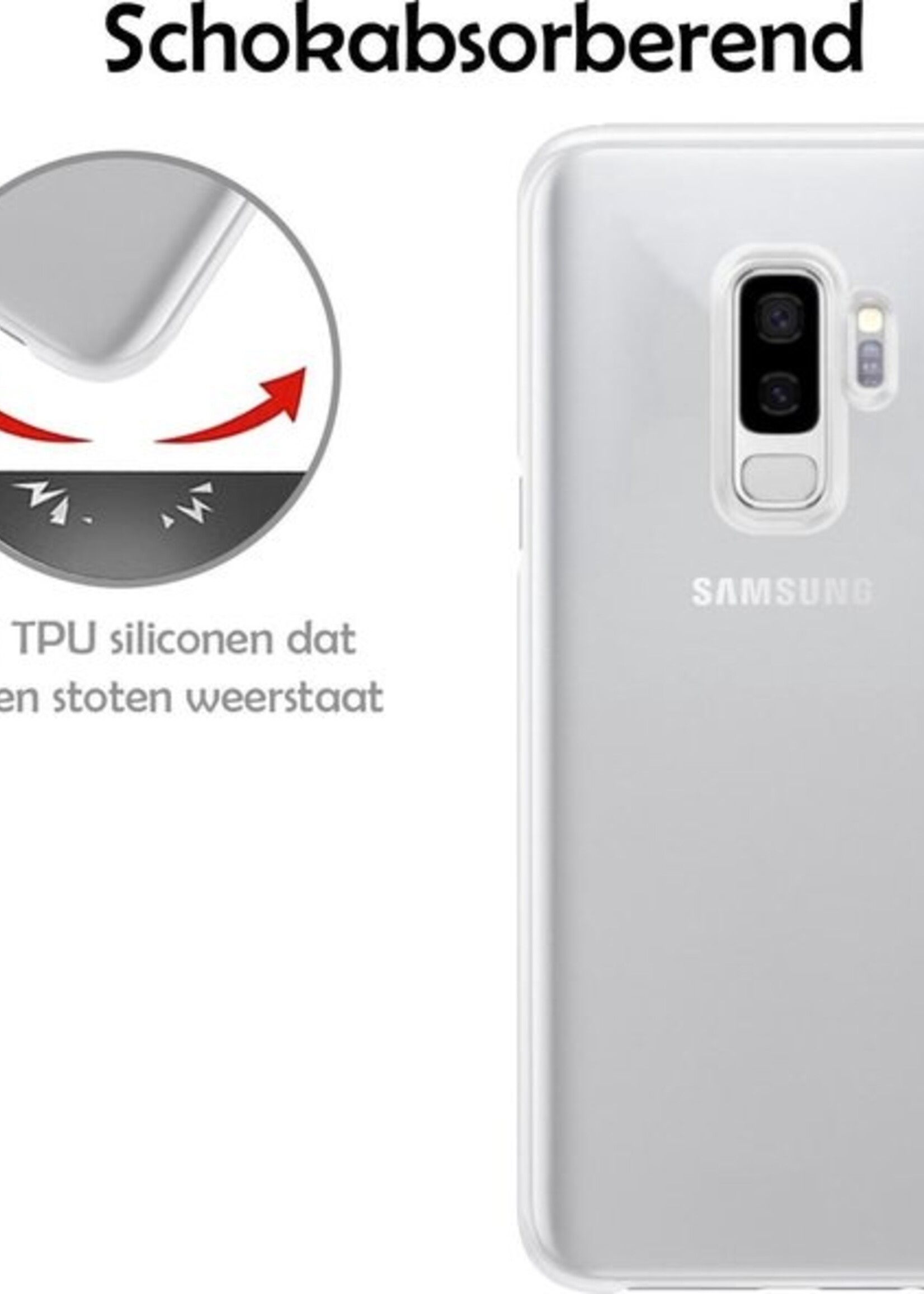 LUQ Hoesje Geschikt voor Samsung S9 Plus Hoesje Siliconen Case - Hoes Geschikt voor Samsung Galaxy S9 Plus Hoes Siliconen - Transparant - 2 Stuks