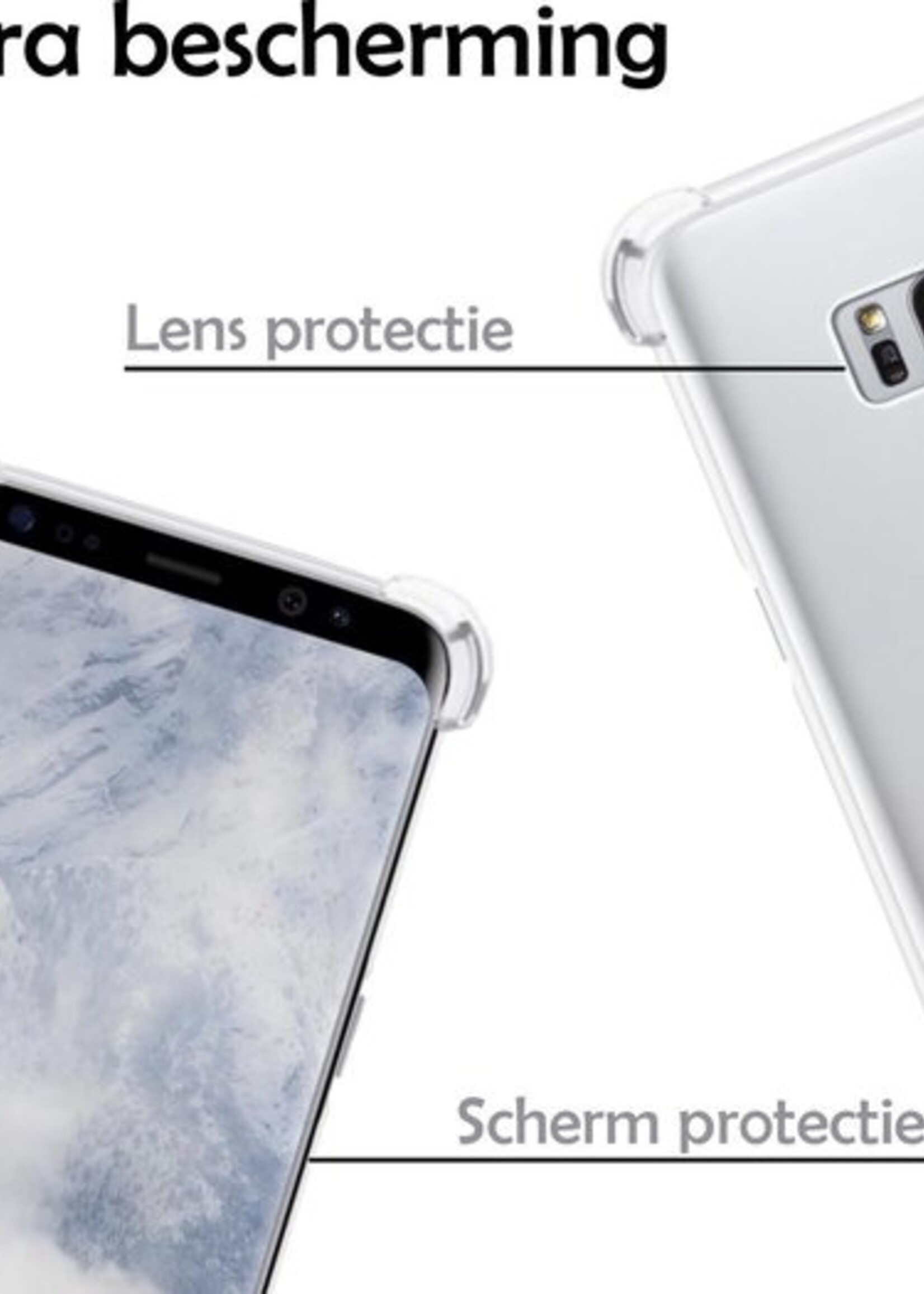 LUQ Hoesje Geschikt voor Samsung S8 Hoesje Shockproof Case Siliconen - Hoes Geschikt voor Samsung Galaxy S8 Hoes Cover Siliconen - Transparant