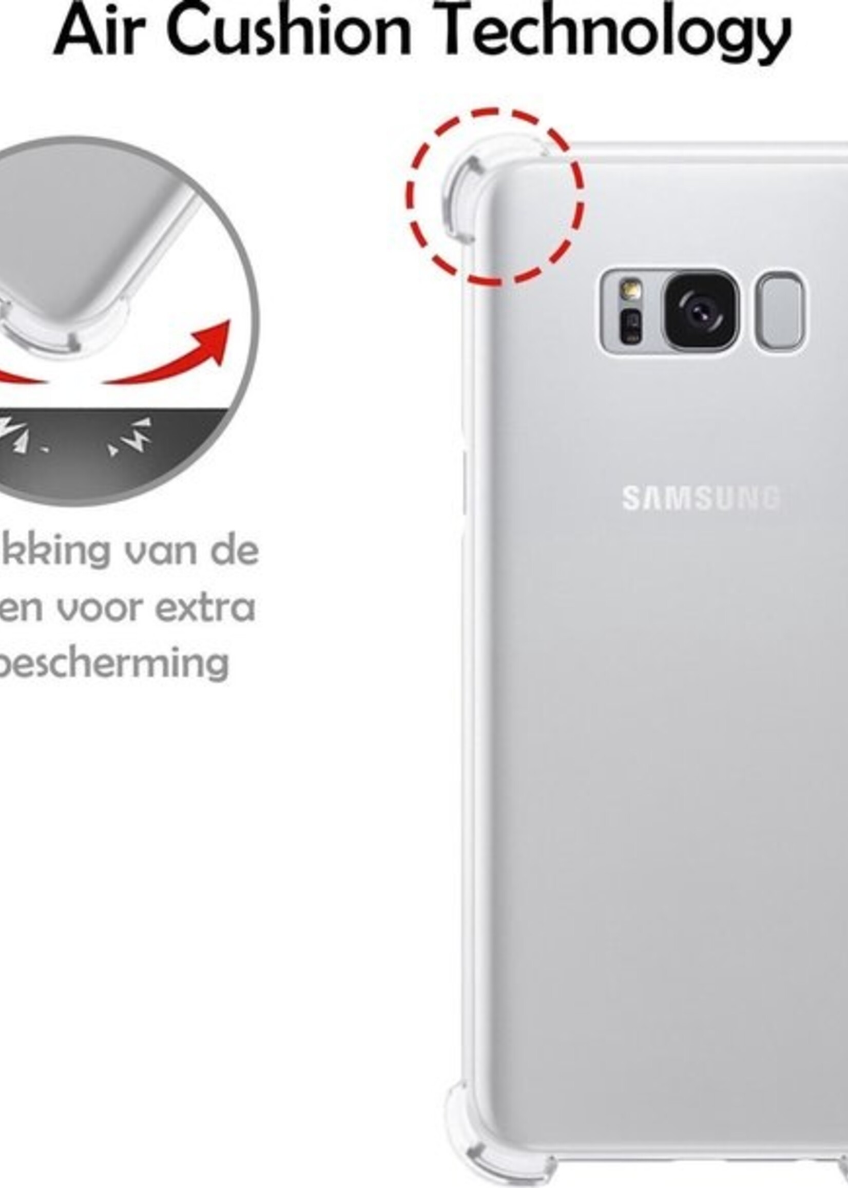 LUQ Hoesje Geschikt voor Samsung S8 Hoesje Shockproof Case Siliconen - Hoes Geschikt voor Samsung Galaxy S8 Hoes Cover Siliconen - Transparant