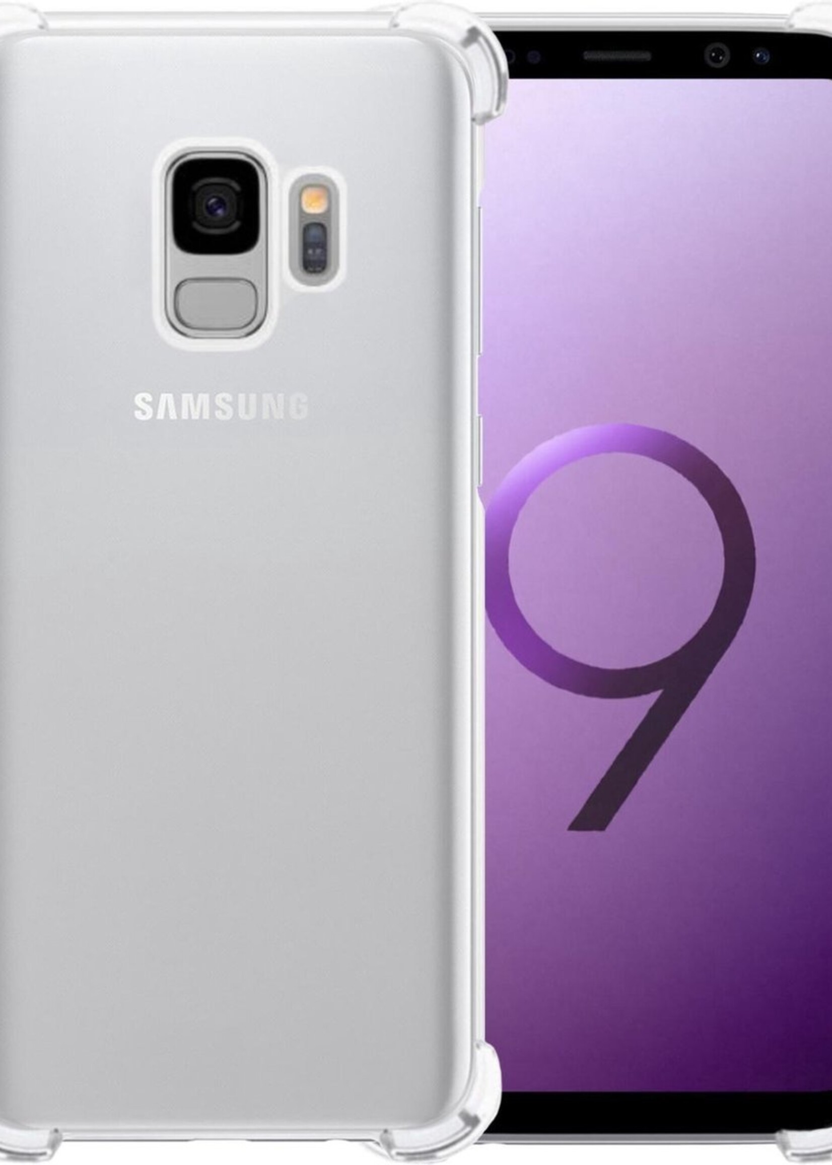 LUQ Hoesje Geschikt voor Samsung S9 Hoesje Shockproof Case Siliconen - Hoes Geschikt voor Samsung Galaxy S9 Hoes Cover Siliconen - Transparant