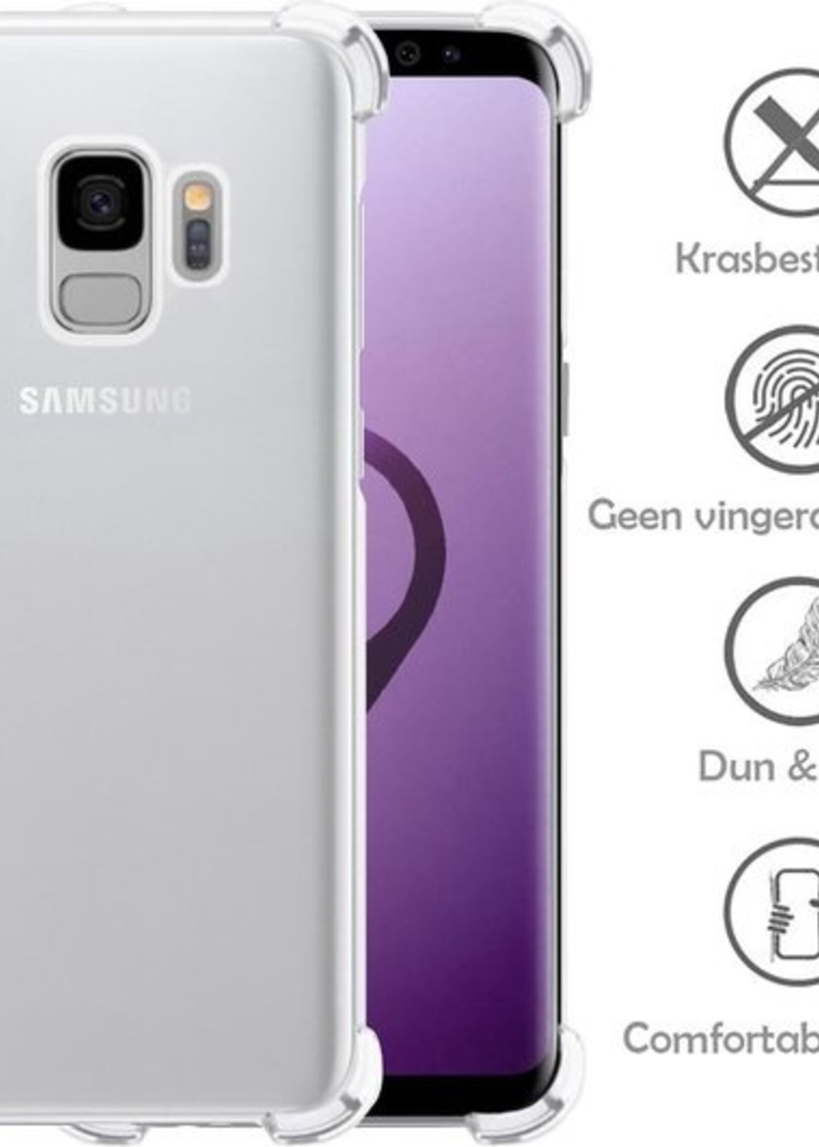 LUQ Hoesje Geschikt voor Samsung S9 Hoesje Shockproof Case Siliconen - Hoes Geschikt voor Samsung Galaxy S9 Hoes Cover Siliconen - Transparant