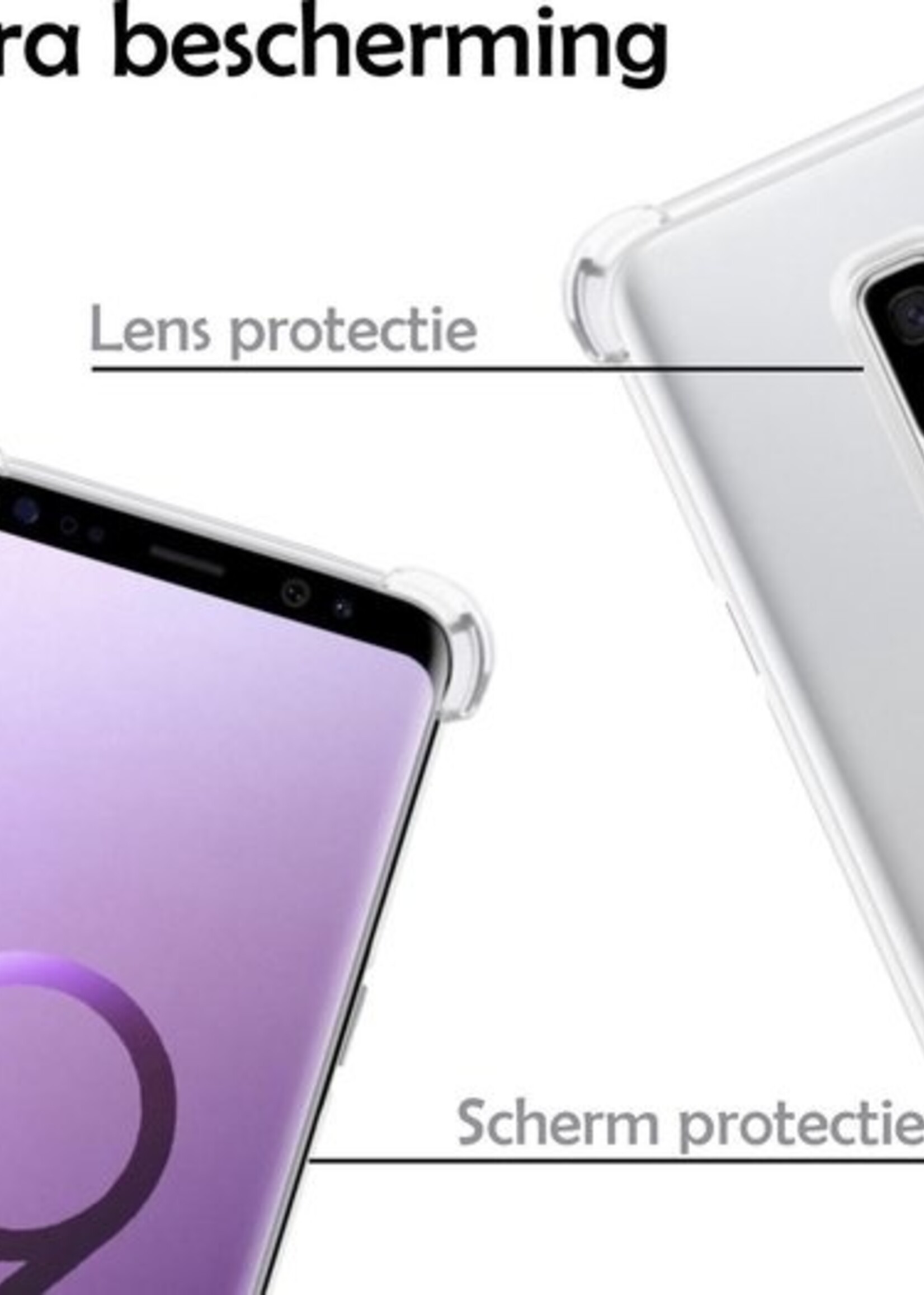 LUQ Hoesje Geschikt voor Samsung S9 Plus Hoesje Shockproof Case Siliconen - Hoes Geschikt voor Samsung Galaxy S9 Plus Hoes Cover Siliconen - Transparant