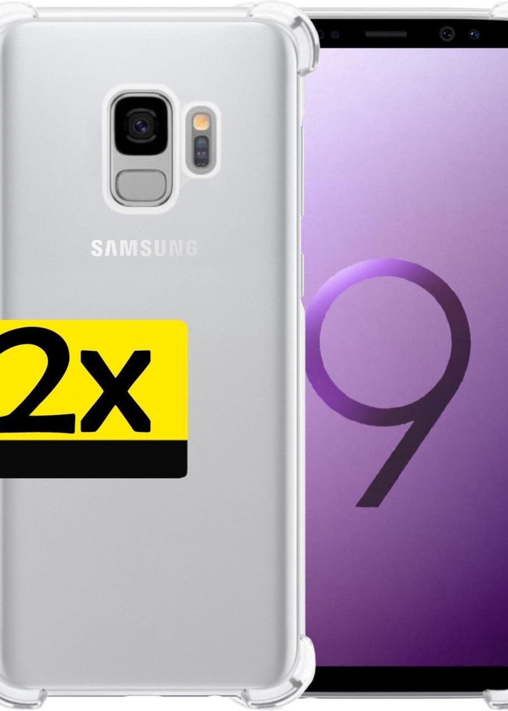 LUQ Hoesje Geschikt voor Samsung S9 Hoesje Shockproof Case Siliconen - Hoes Geschikt voor Samsung Galaxy S9 Hoes Cover Siliconen - Transparant - 2 Stuks