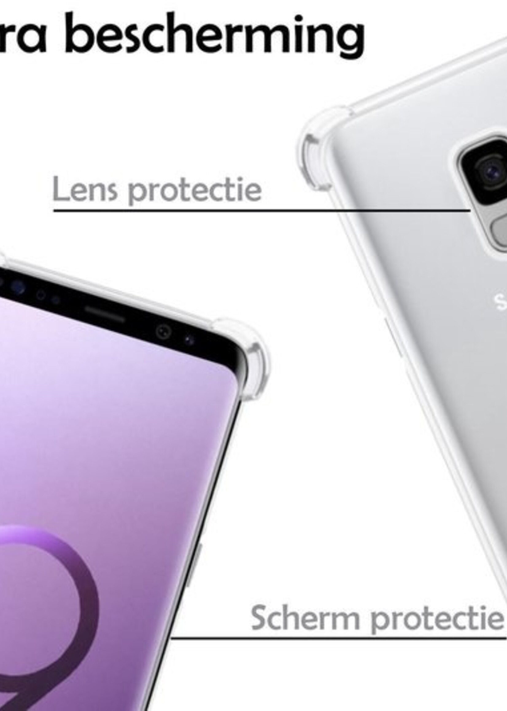 LUQ Hoesje Geschikt voor Samsung S9 Hoesje Shockproof Case Siliconen - Hoes Geschikt voor Samsung Galaxy S9 Hoes Cover Siliconen - Transparant - 2 Stuks
