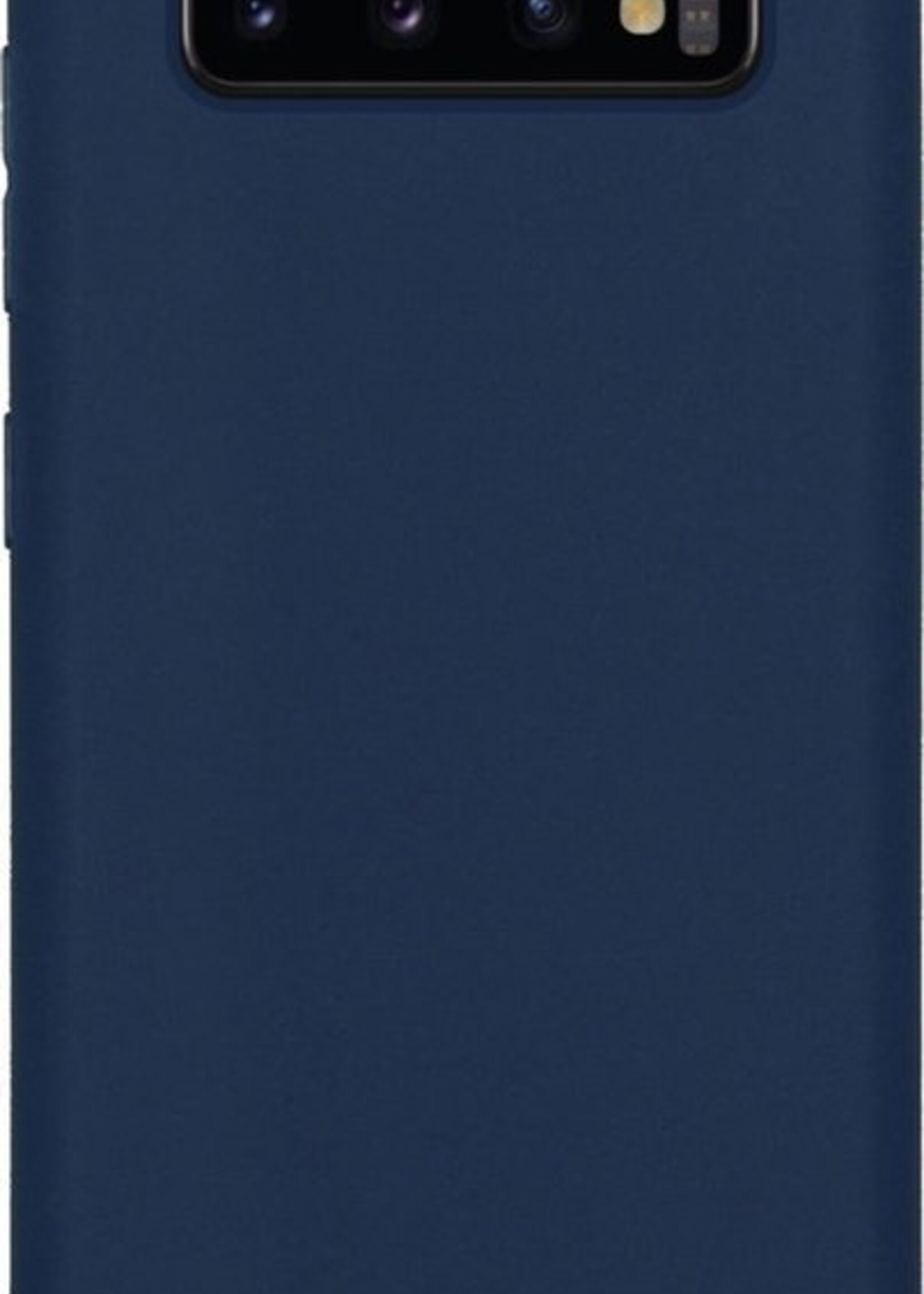 LUQ Hoesje Geschikt voor Samsung S10 Hoesje Siliconen Case - Hoes Geschikt voor Samsung Galaxy S10 Hoes Siliconen - Donkerblauw