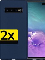 LUQ 2 PACK - LUQ Samsung Galaxy S10 hoesje siliconen - Donkerblauw