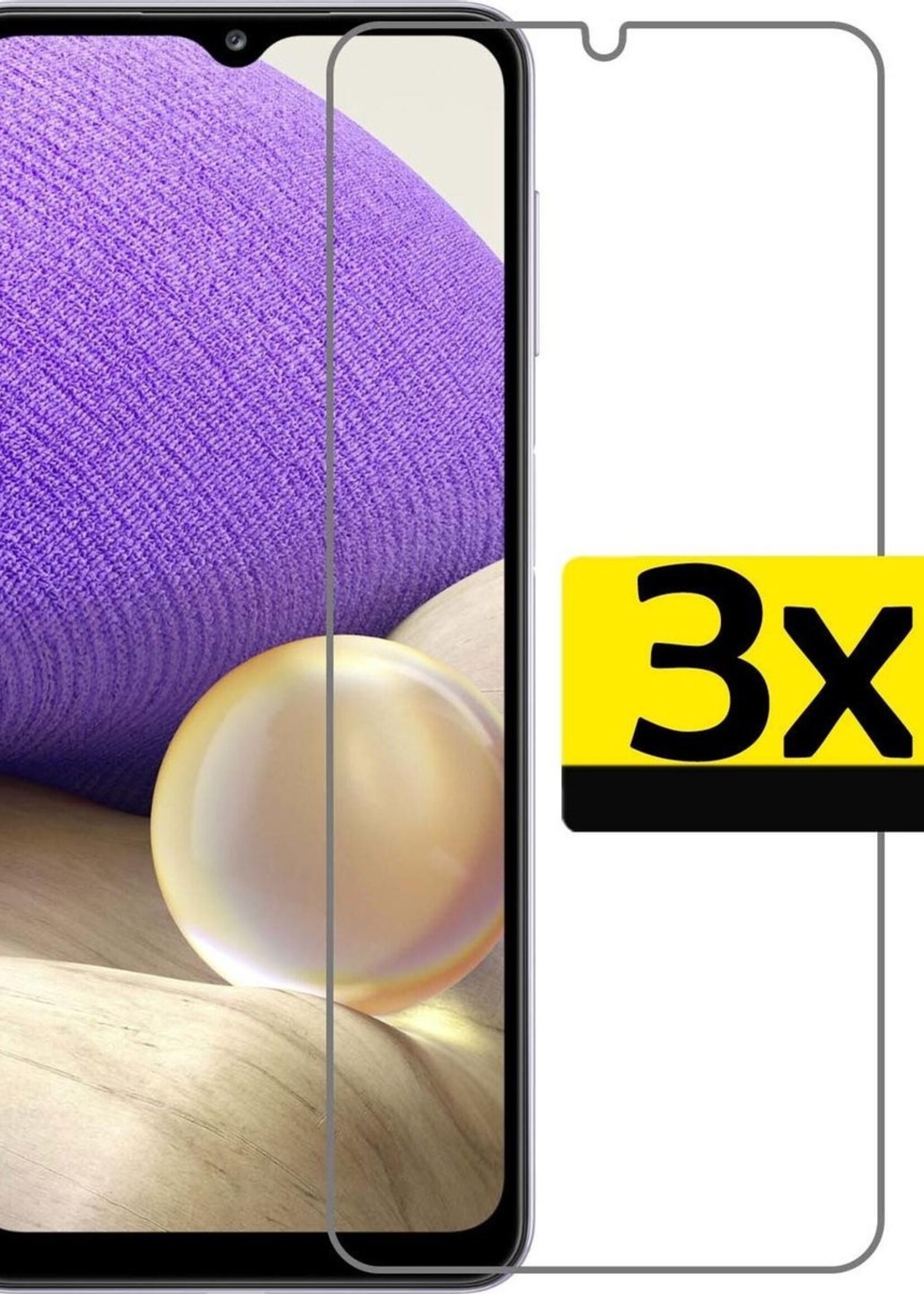 LUQ Screenprotector Geschikt voor Samsung A32 5G Screenprotector Beschermglas Gehard Glas - Screenprotector Geschikt voor Samsung Galaxy A32 5G Screenprotector Glas - 3 Stuks