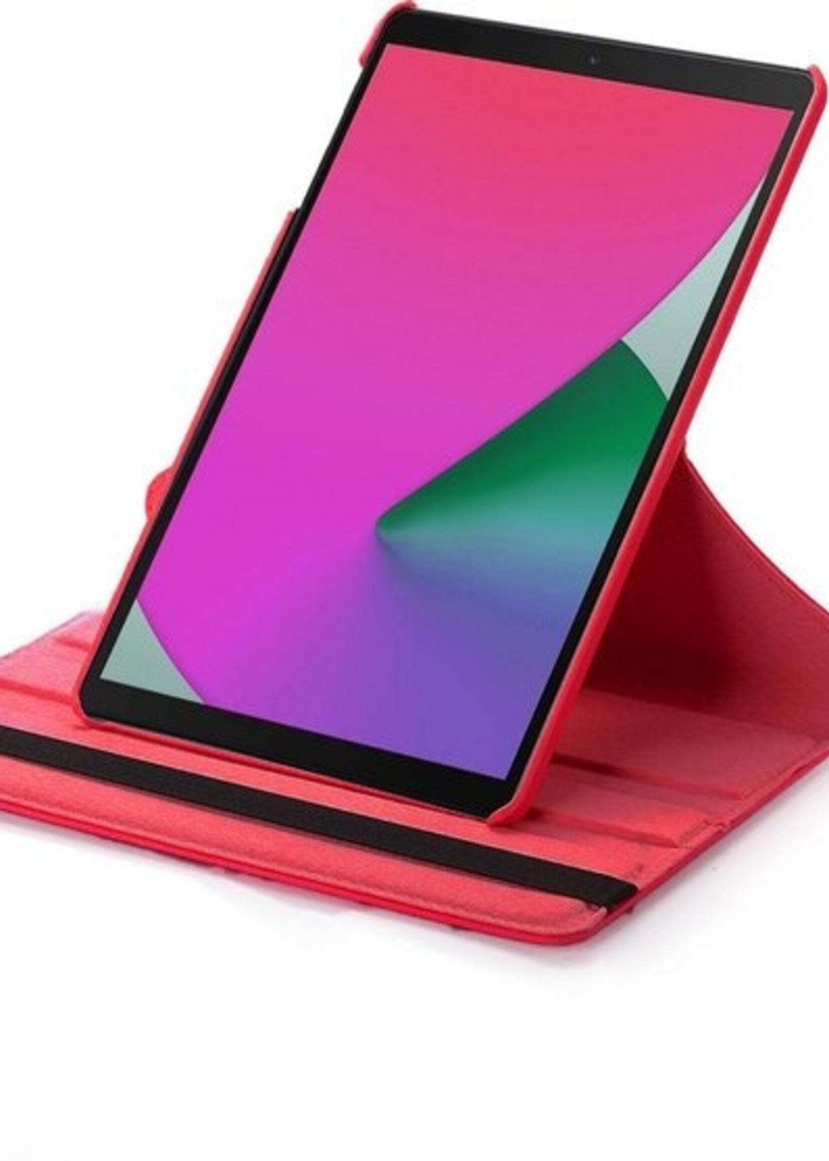 LUQ Hoes Geschikt voor iPad 10.2 2019 Hoes 360 Draaibaar Hoesje Case - Hoesje Geschikt voor iPad 7 Hoes Cover - Rood