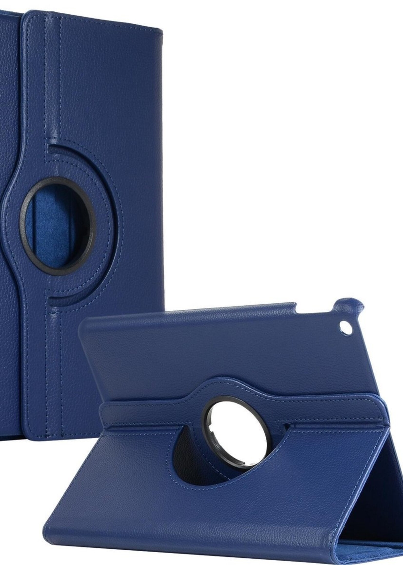LUQ Hoes Geschikt voor iPad 10.2 2019 Hoes 360 Draaibaar Hoesje Case - Hoesje Geschikt voor iPad 7 Hoes Cover - Donkerblauw