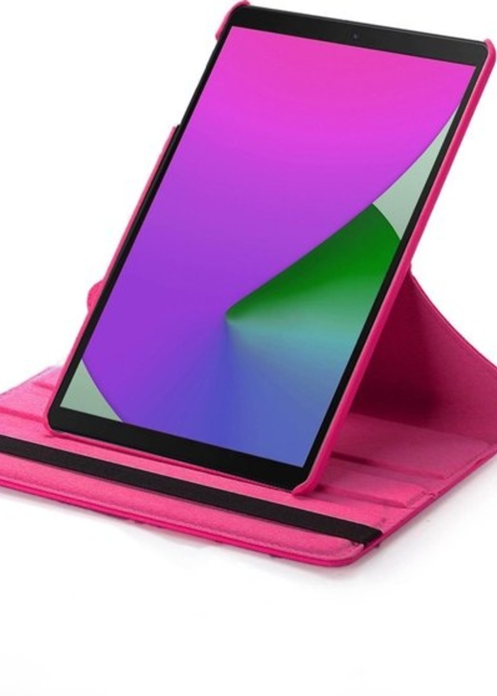 LUQ Hoes Geschikt voor iPad 10.2 2019 Hoes 360 Draaibaar Hoesje Case - Hoesje Geschikt voor iPad 7 Hoes Cover - Donkerroze