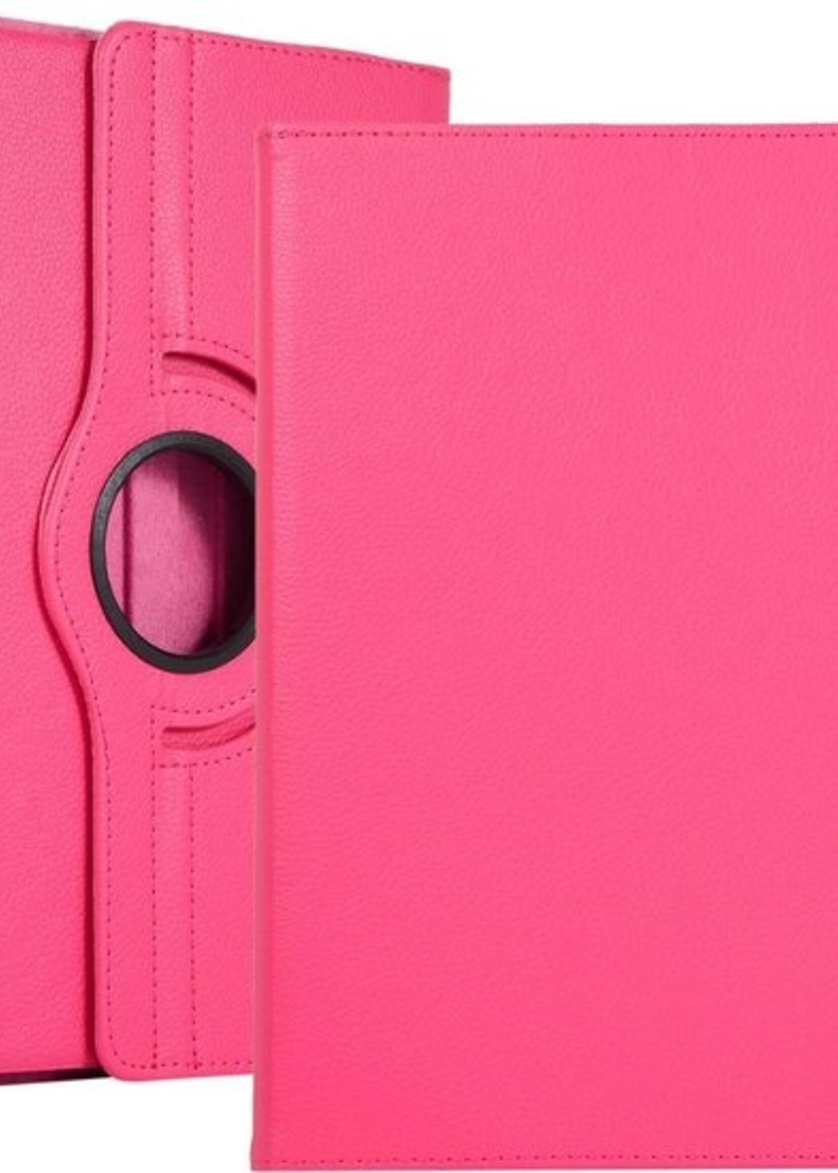 LUQ Hoes Geschikt voor iPad 10.2 2019 Hoes 360 Draaibaar Hoesje Case - Hoesje Geschikt voor iPad 7 Hoes Cover - Donkerroze