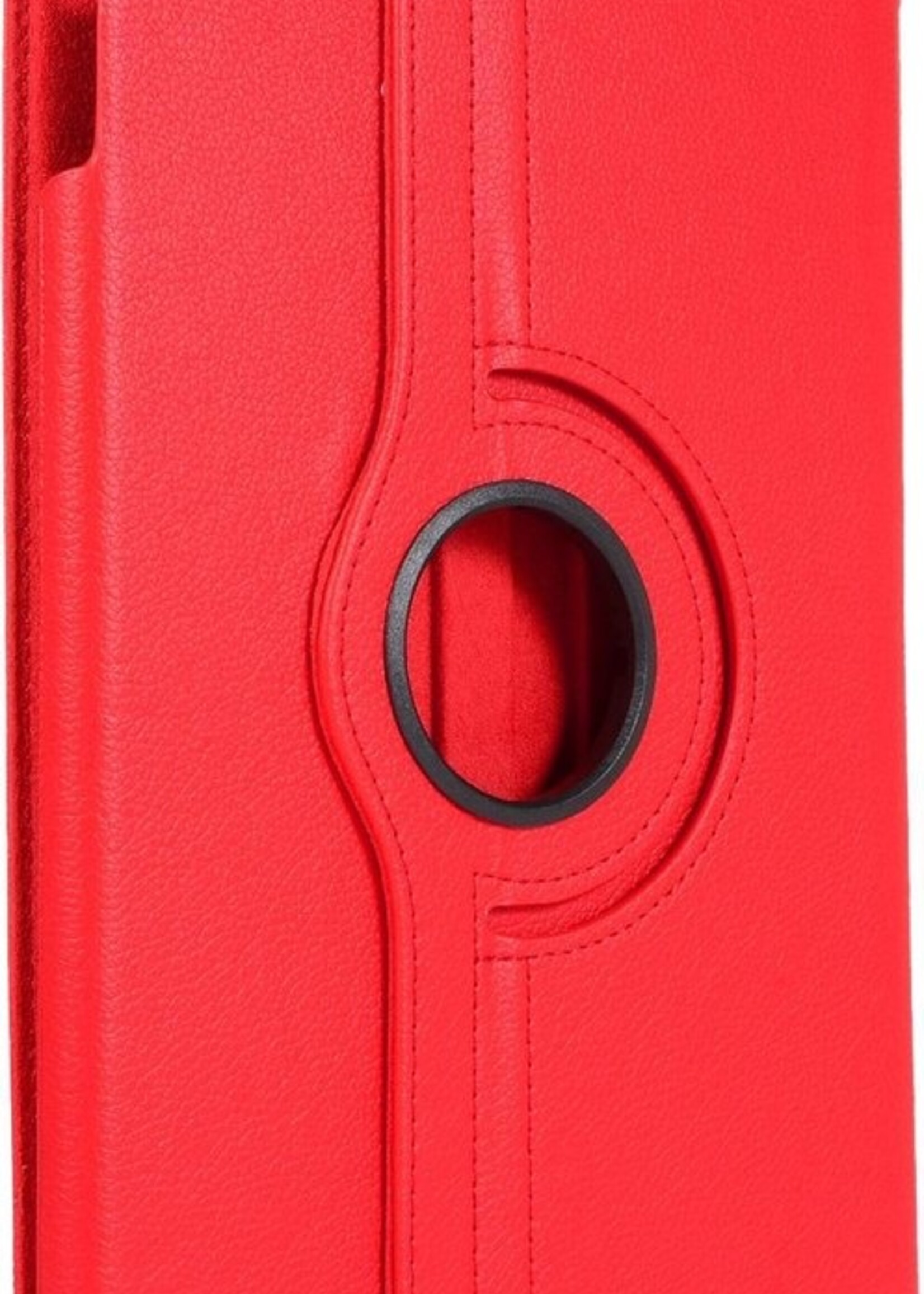 LUQ Hoes Geschikt voor iPad 10.2 2020 Hoes 360 Draaibaar Hoesje Case - Hoesje Geschikt voor iPad 8 Hoes Cover - Rood