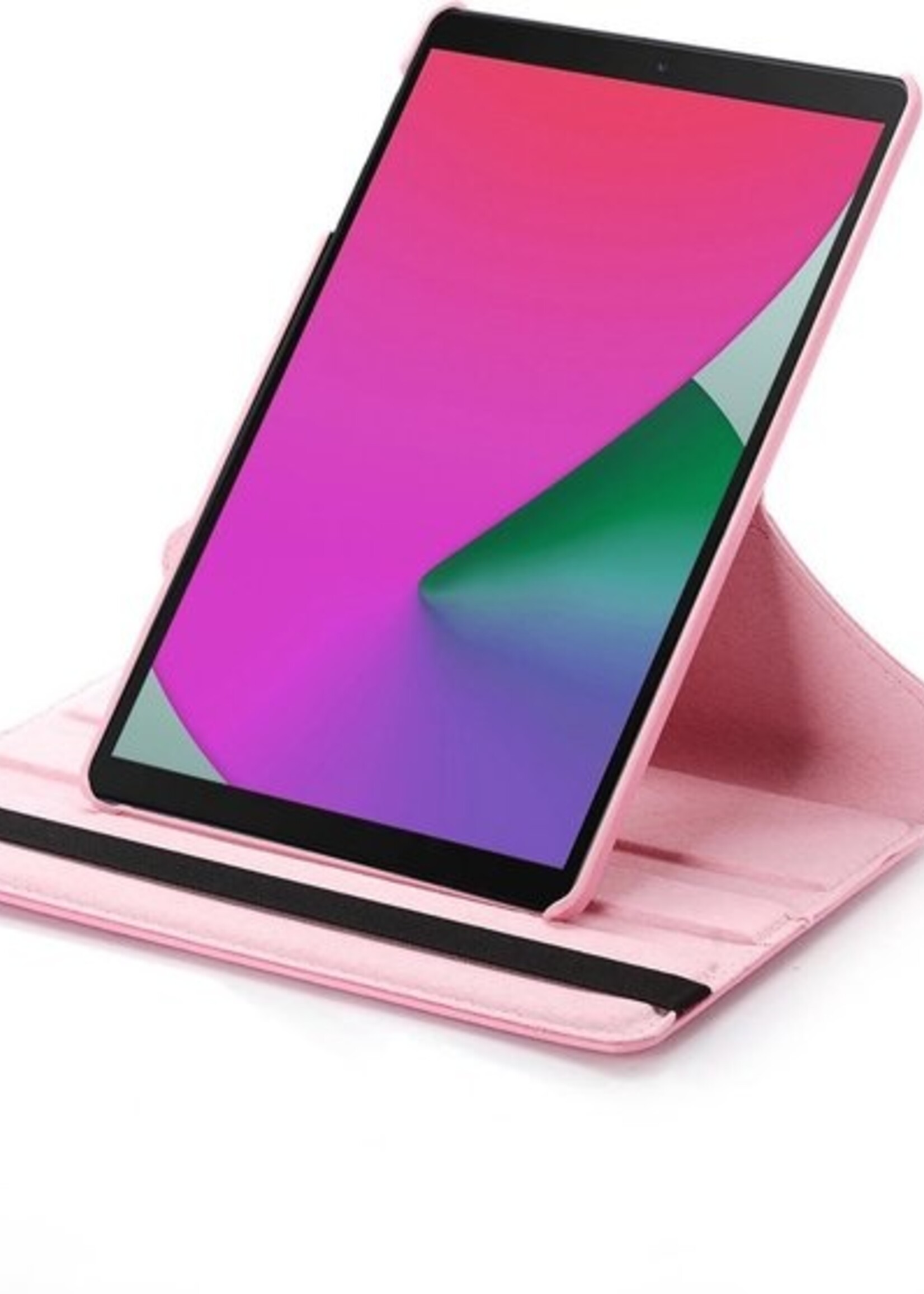 LUQ Hoes Geschikt voor iPad 10.2 2020 Hoes 360 Draaibaar Hoesje Case - Hoesje Geschikt voor iPad 8 Hoes Cover - Lichtroze