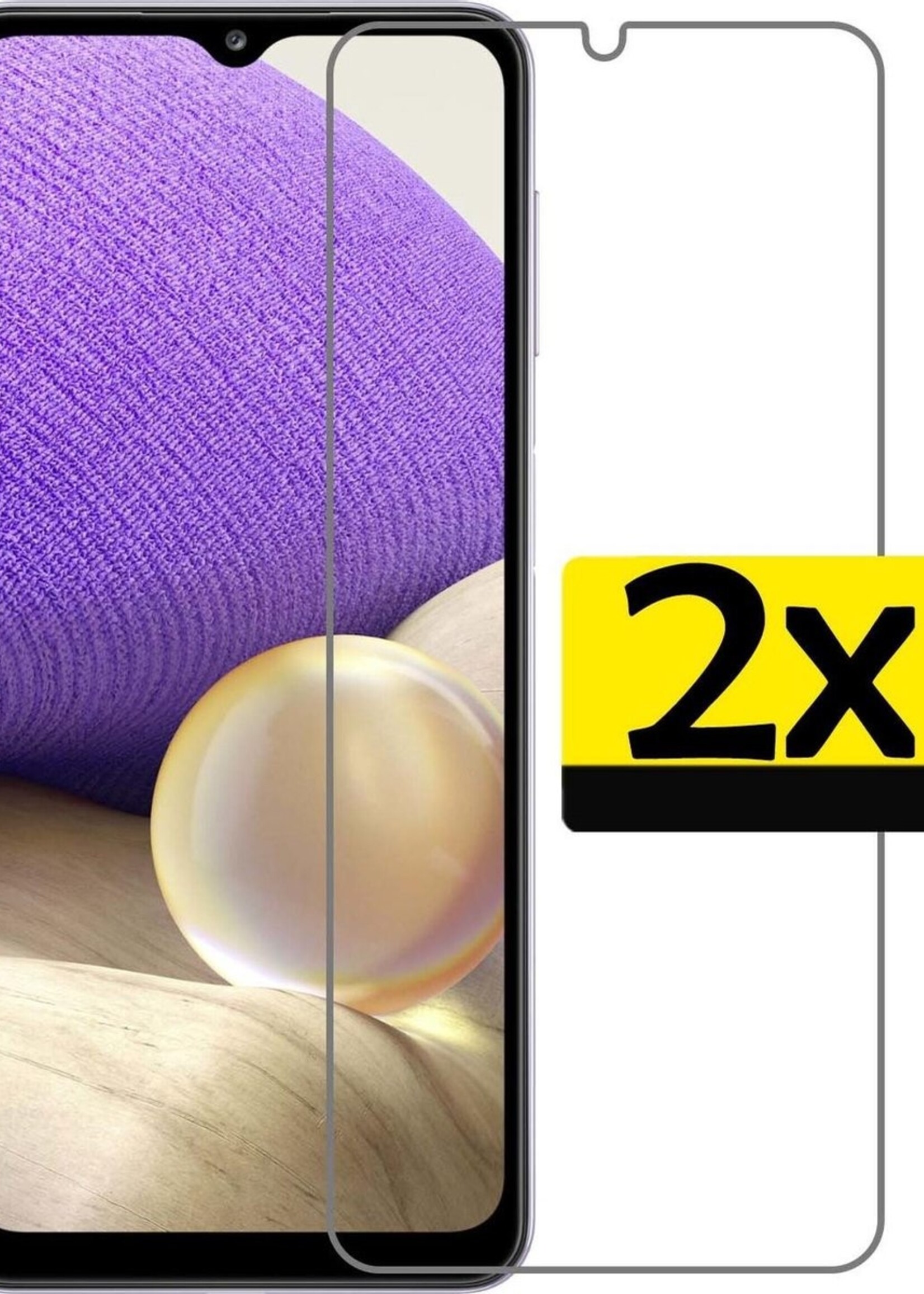 LUQ Screenprotector Geschikt voor Samsung A32 5G Screenprotector Beschermglas Gehard Glas - Screenprotector Geschikt voor Samsung Galaxy A32 5G Screenprotector Glas - 2 Stuks