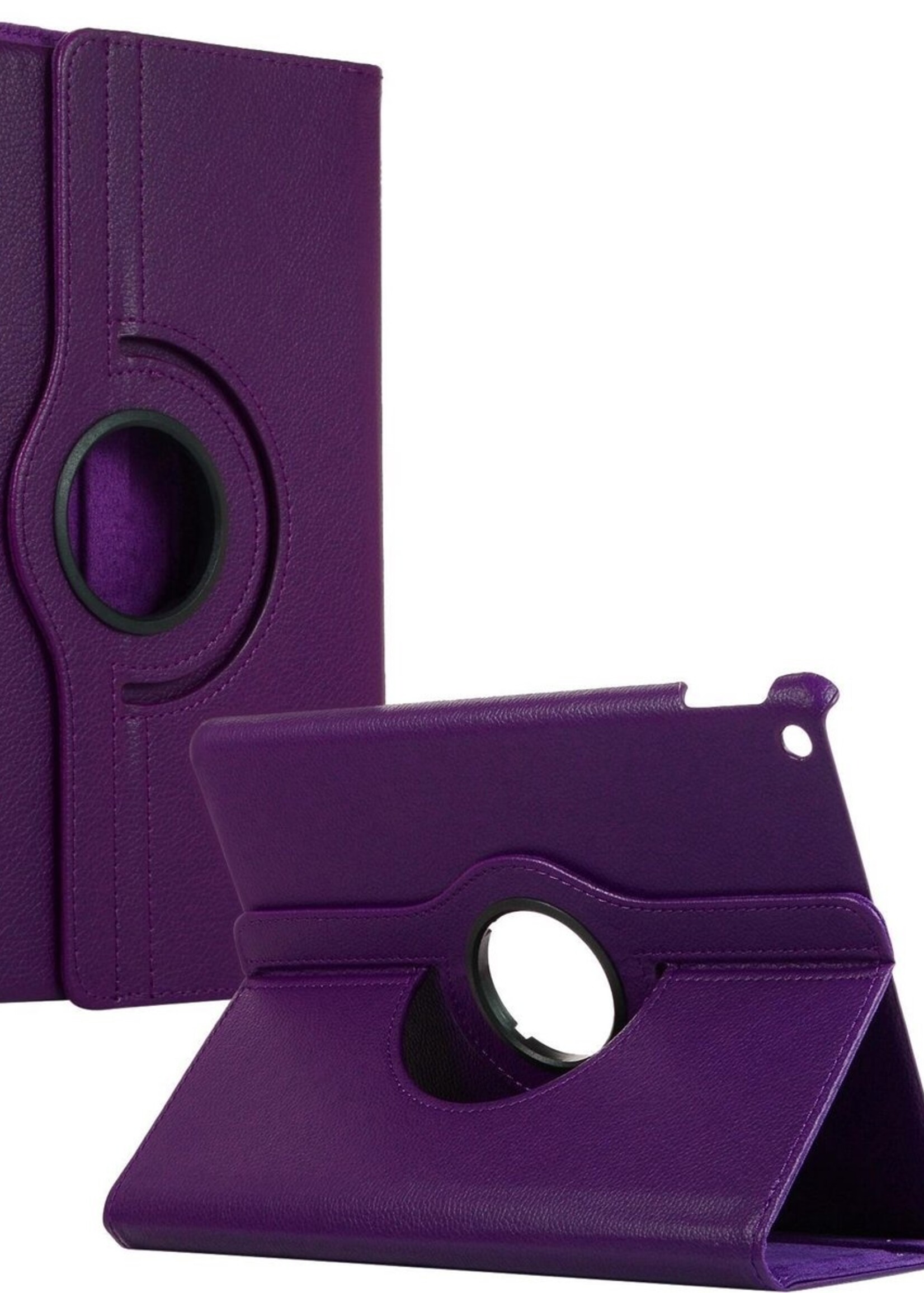 LUQ Hoes Geschikt voor iPad 10.2 2019 Hoes 360 Draaibaar Hoesje Case - Hoesje Geschikt voor iPad 7 Hoes Cover - Paars