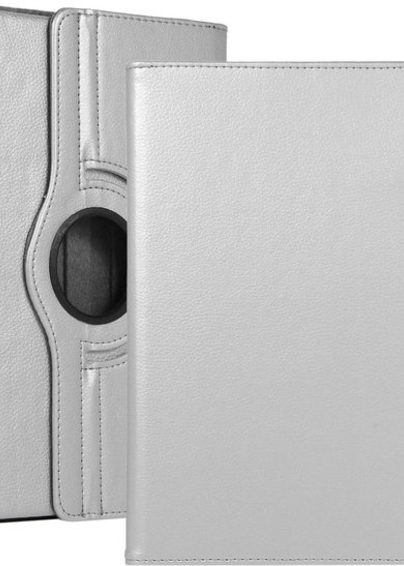LUQ Hoes Geschikt voor iPad 10.2 2020 Hoes 360 Draaibaar Hoesje Case - Hoesje Geschikt voor iPad 8 Hoes Cover - Zilver