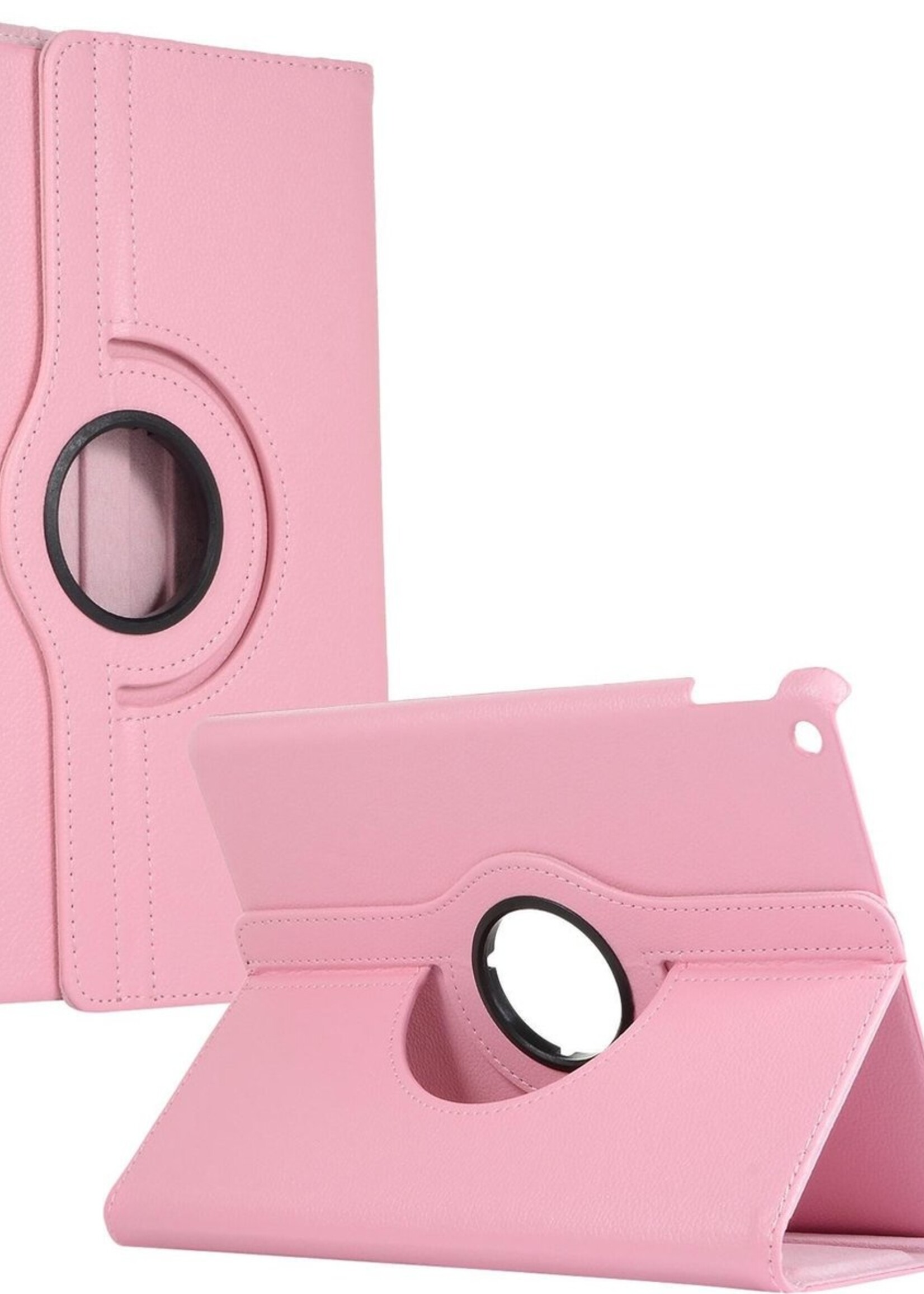 LUQ Hoes Geschikt voor iPad 10.2 2019/2020 Hoes 360 Draaibaar Hoesje Case - Hoesje Geschikt voor iPad 7/8 Hoes Cover - Lichtroze