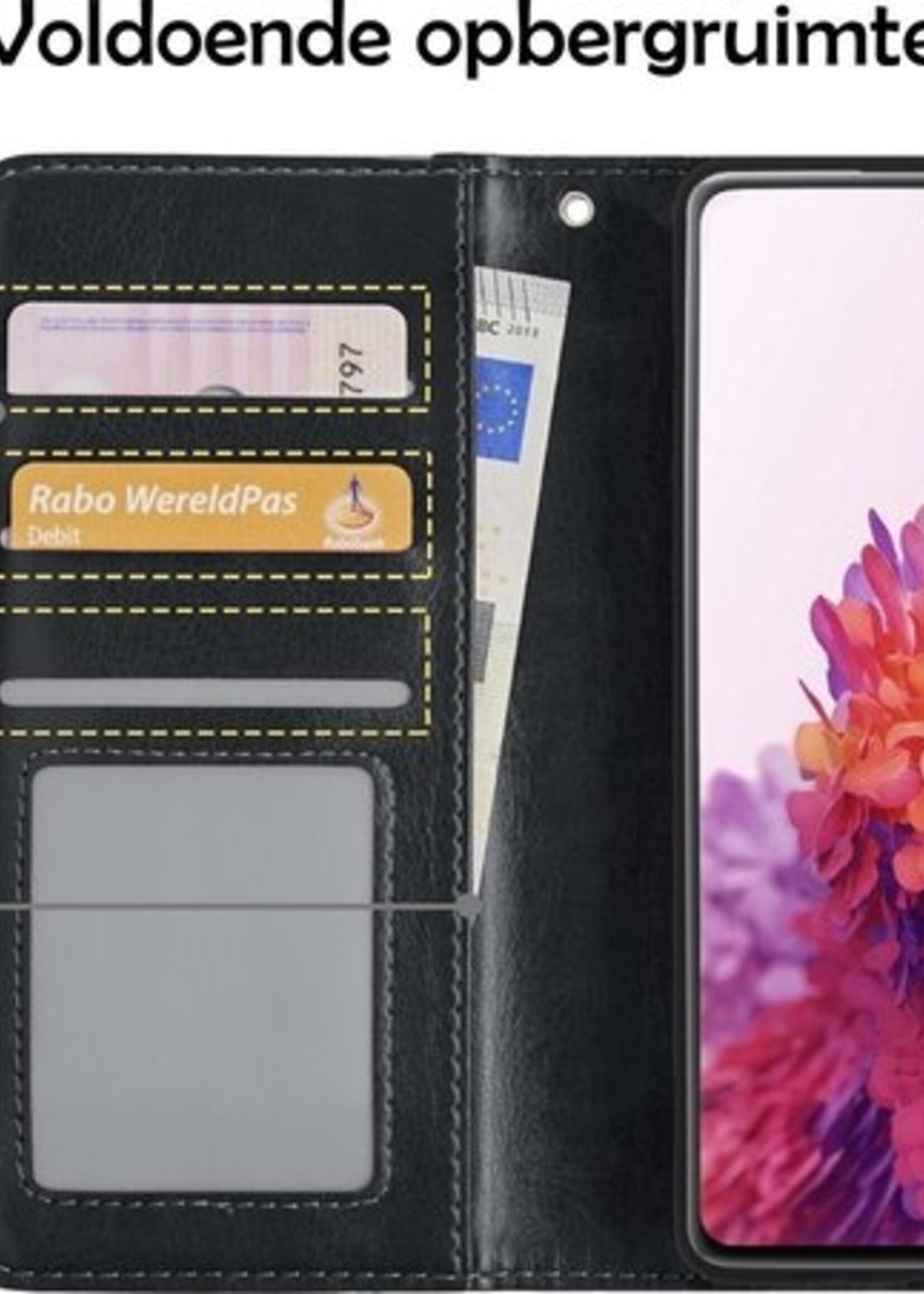 LUQ Hoesje Geschikt voor Samsung S20 FE Hoesje Book Case Hoes Wallet Cover - Hoes Geschikt voor Samsung Galaxy S20 FE Hoesje Bookcase Hoes - Zwart