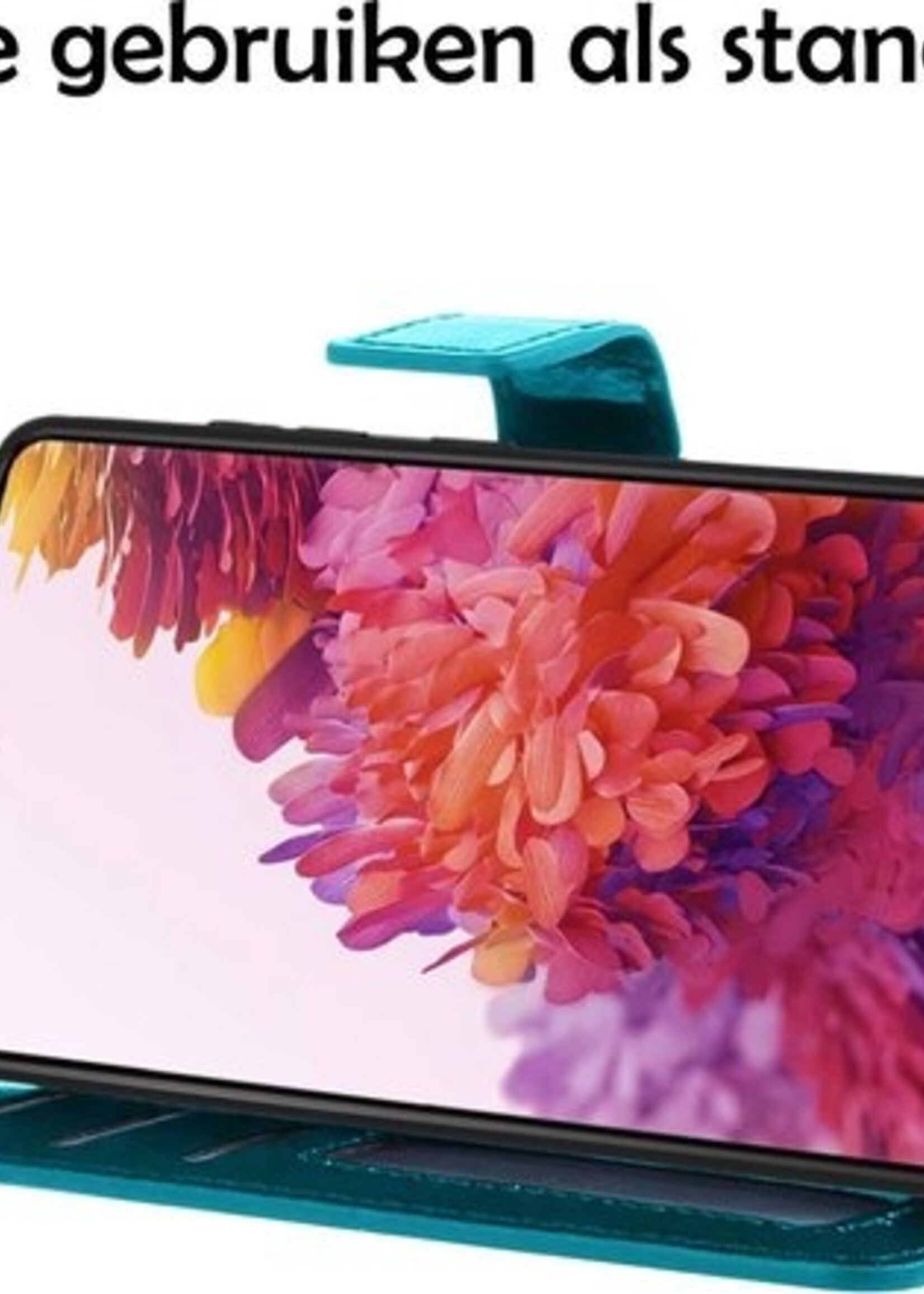 LUQ Hoesje Geschikt voor Samsung S20 FE Hoesje Book Case Hoes Wallet Cover - Hoes Geschikt voor Samsung Galaxy S20 FE Hoesje Bookcase Hoes - Turquoise