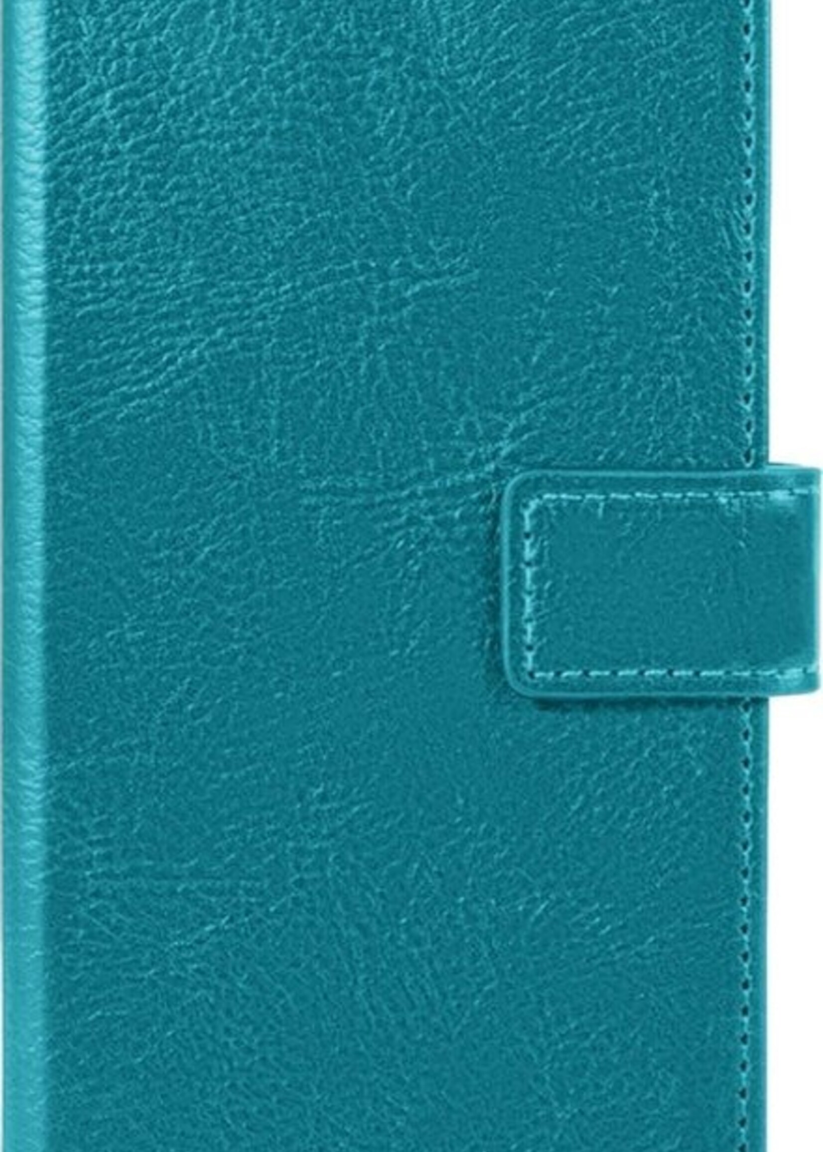 LUQ Hoesje Geschikt voor Samsung S21 Hoesje Book Case Hoes Wallet Cover - Hoes Geschikt voor Samsung Galaxy S21 Hoesje Bookcase Hoes - Turquoise