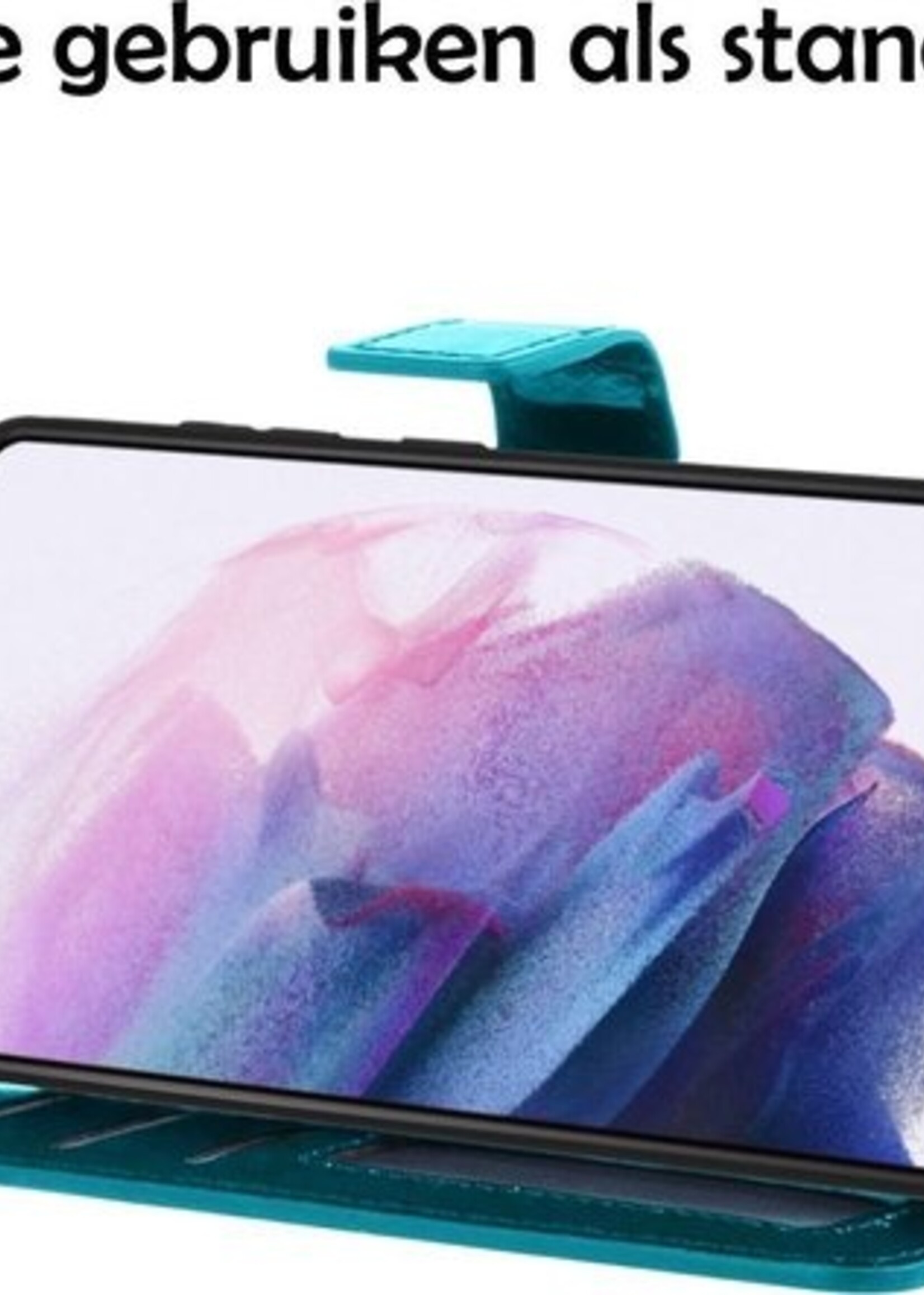 LUQ Hoesje Geschikt voor Samsung S21 Plus Hoesje Book Case Hoes Wallet Cover - Hoes Geschikt voor Samsung Galaxy S21 Plus Hoesje Bookcase Hoes - Turquoise