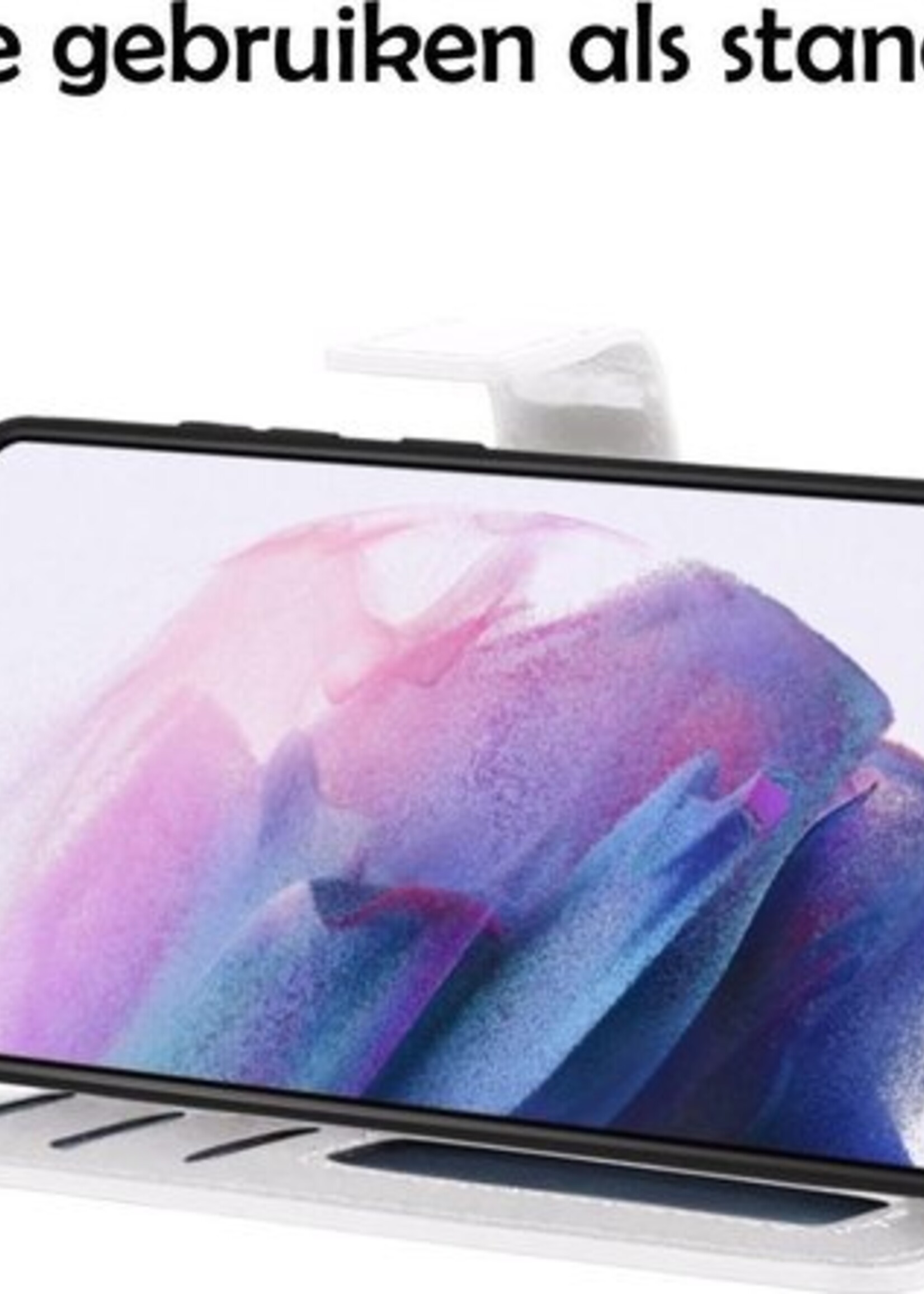 LUQ Hoesje Geschikt voor Samsung S21 Plus Hoesje Book Case Hoes Wallet Cover - Hoes Geschikt voor Samsung Galaxy S21 Plus Hoesje Bookcase Hoes - Wit