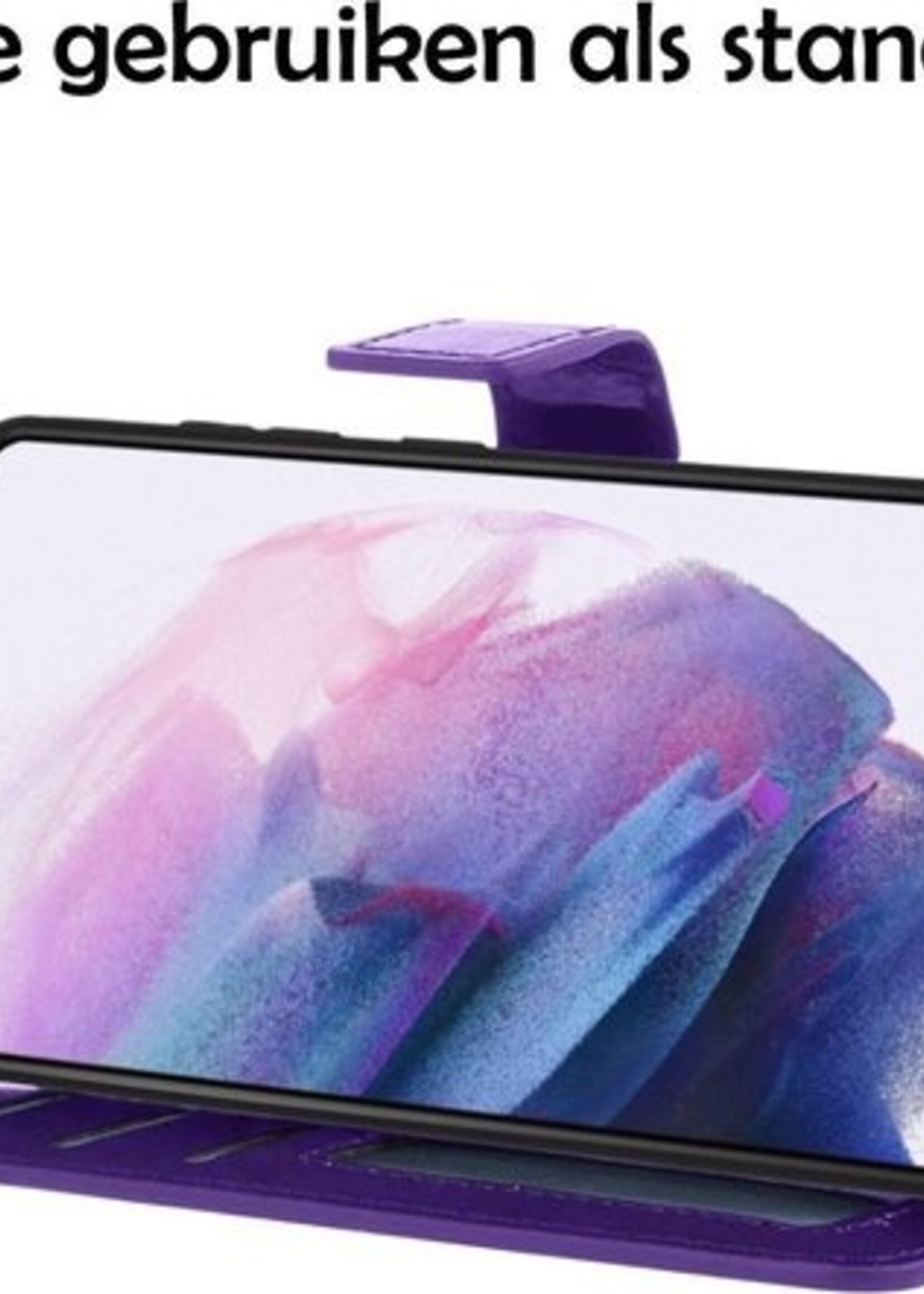 LUQ Hoesje Geschikt voor Samsung S21 Plus Hoesje Book Case Hoes Wallet Cover - Hoes Geschikt voor Samsung Galaxy S21 Plus Hoesje Bookcase Hoes - Paars