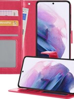 LUQ LUQ Samsung Galaxy S21 Plus Hoesje Bookcase - Donkerroze