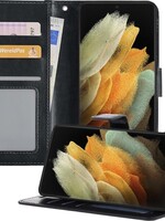 LUQ LUQ Samsung Galaxy S21 Ultra Hoesje Bookcase - Zwart