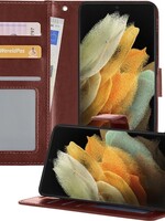 LUQ LUQ Samsung Galaxy S21 Ultra Hoesje Bookcase - Bruin