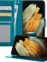 LUQ LUQ Samsung Galaxy S21 Ultra Hoesje Bookcase - Turquoise