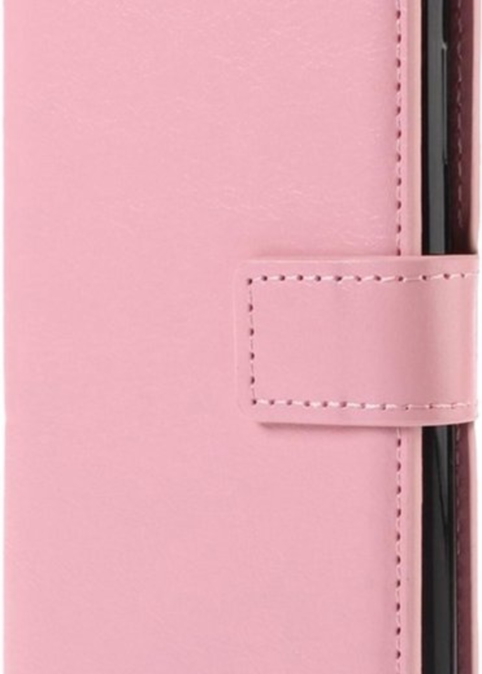 LUQ Hoesje Geschikt voor Samsung S21 Ultra Hoesje Book Case Hoes Wallet Cover - Hoes Geschikt voor Samsung Galaxy S21 Ultra Hoesje Bookcase Hoes - Lichtroze