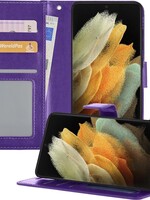 LUQ LUQ Samsung Galaxy S21 Ultra Hoesje Bookcase - Paars