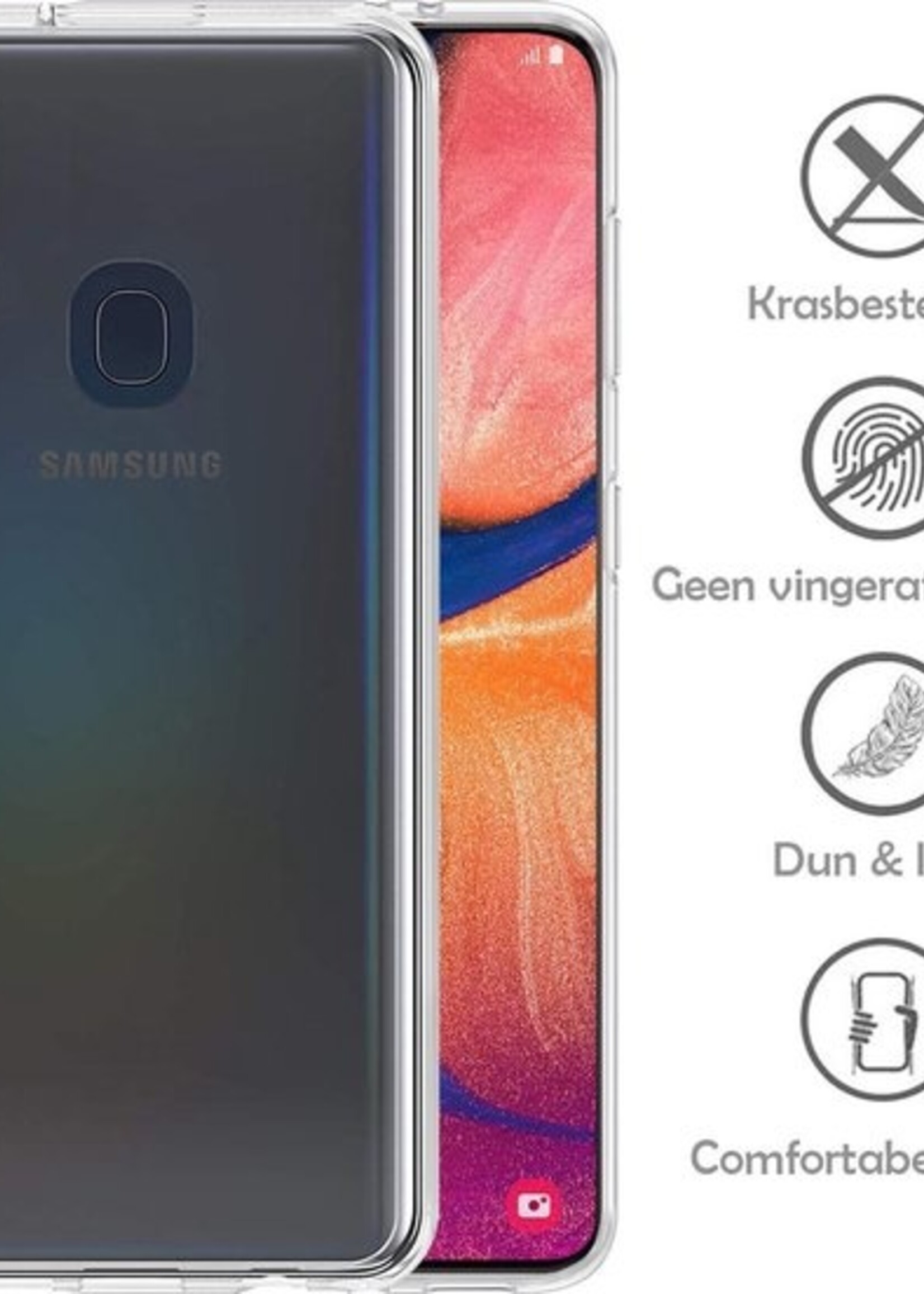 LUQ Hoesje Geschikt voor Samsung A20e Hoesje Siliconen Case - Hoes Geschikt voor Samsung Galaxy A20e Hoes Siliconen - Transparant