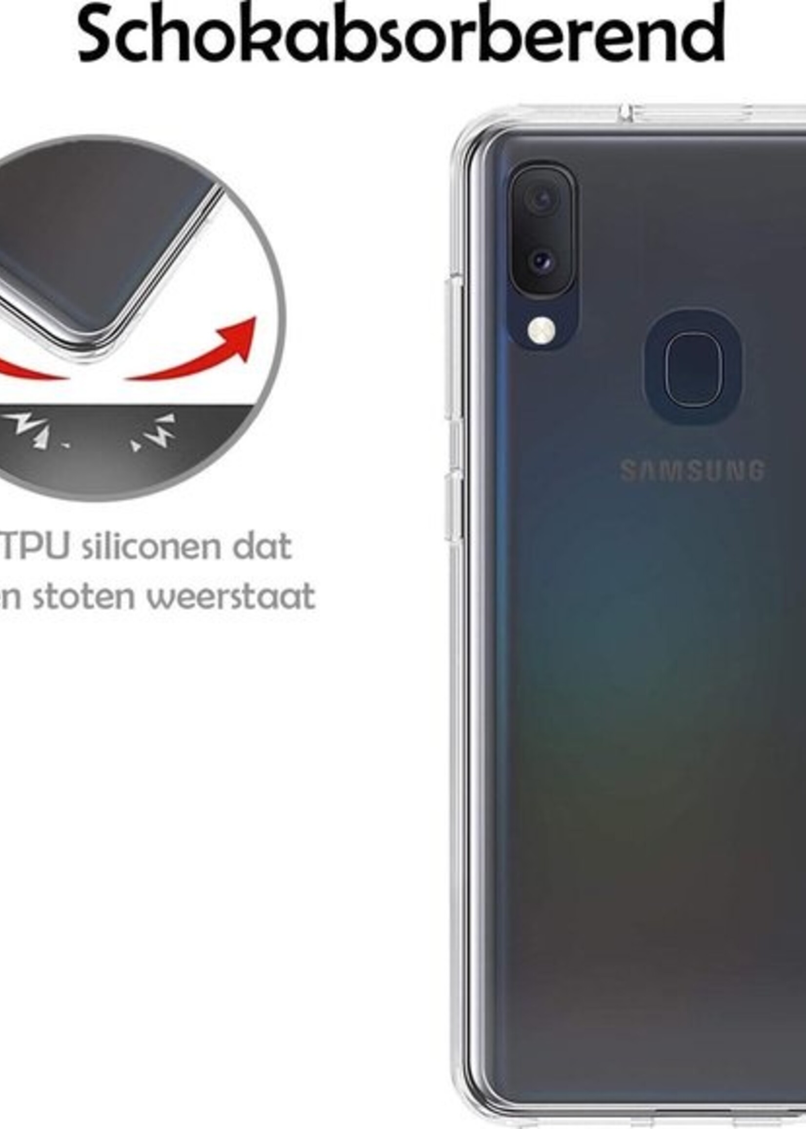 LUQ Hoesje Geschikt voor Samsung A20e Hoesje Siliconen Case - Hoes Geschikt voor Samsung Galaxy A20e Hoes Siliconen - Transparant